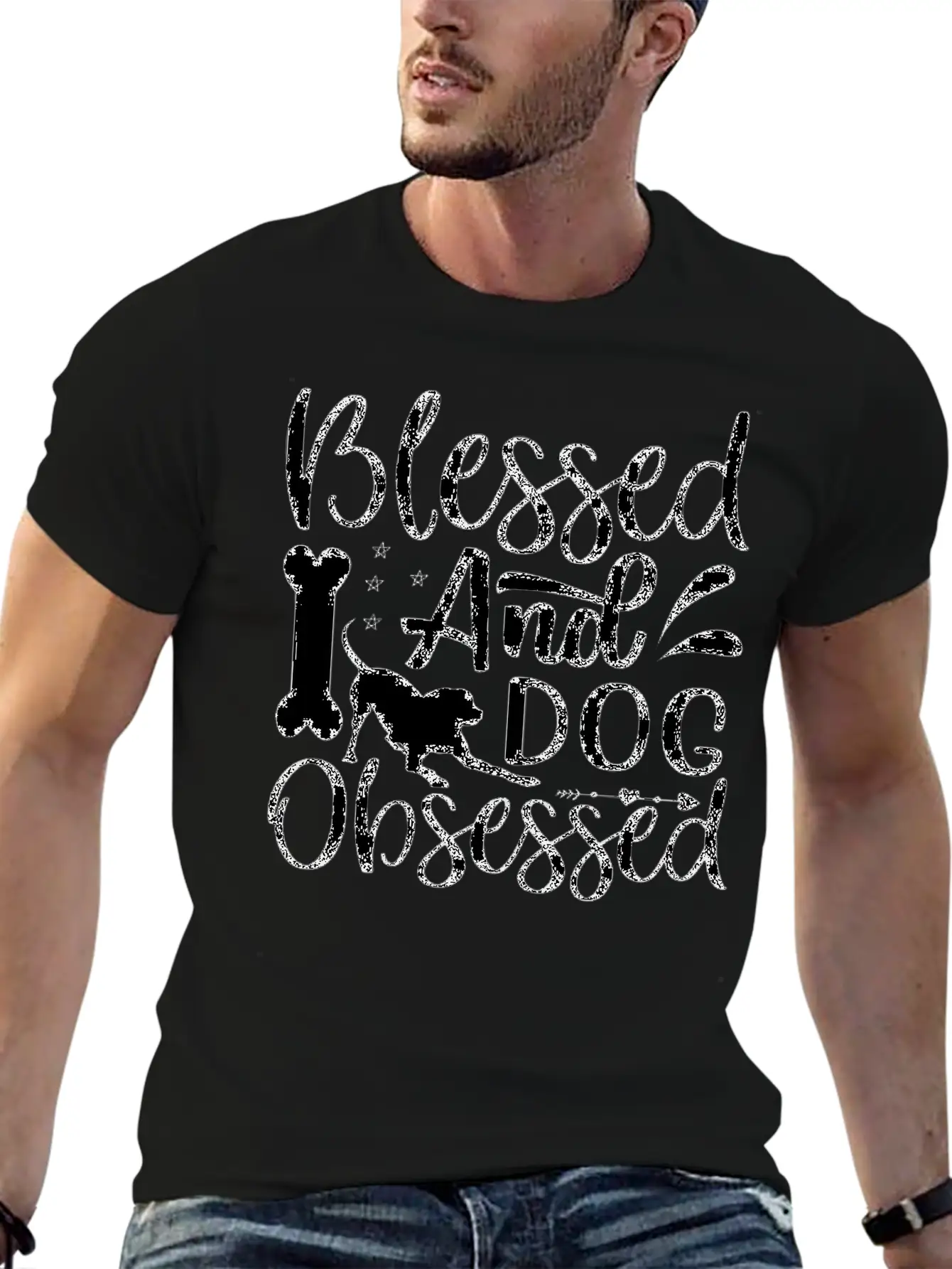 Blessed And Dog Obsessed-Dog-Dog Lover-Dogs Lightweight Cotton T-Shirt – Daily Comfort Graphic Shirt
