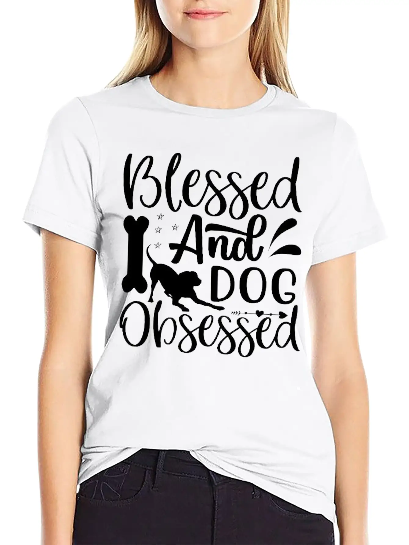 Blessed And Dog Obsessed-Dog-Dog Lover-Dogs Lightweight Cotton T-Shirt – Daily Comfort Graphic Shirt