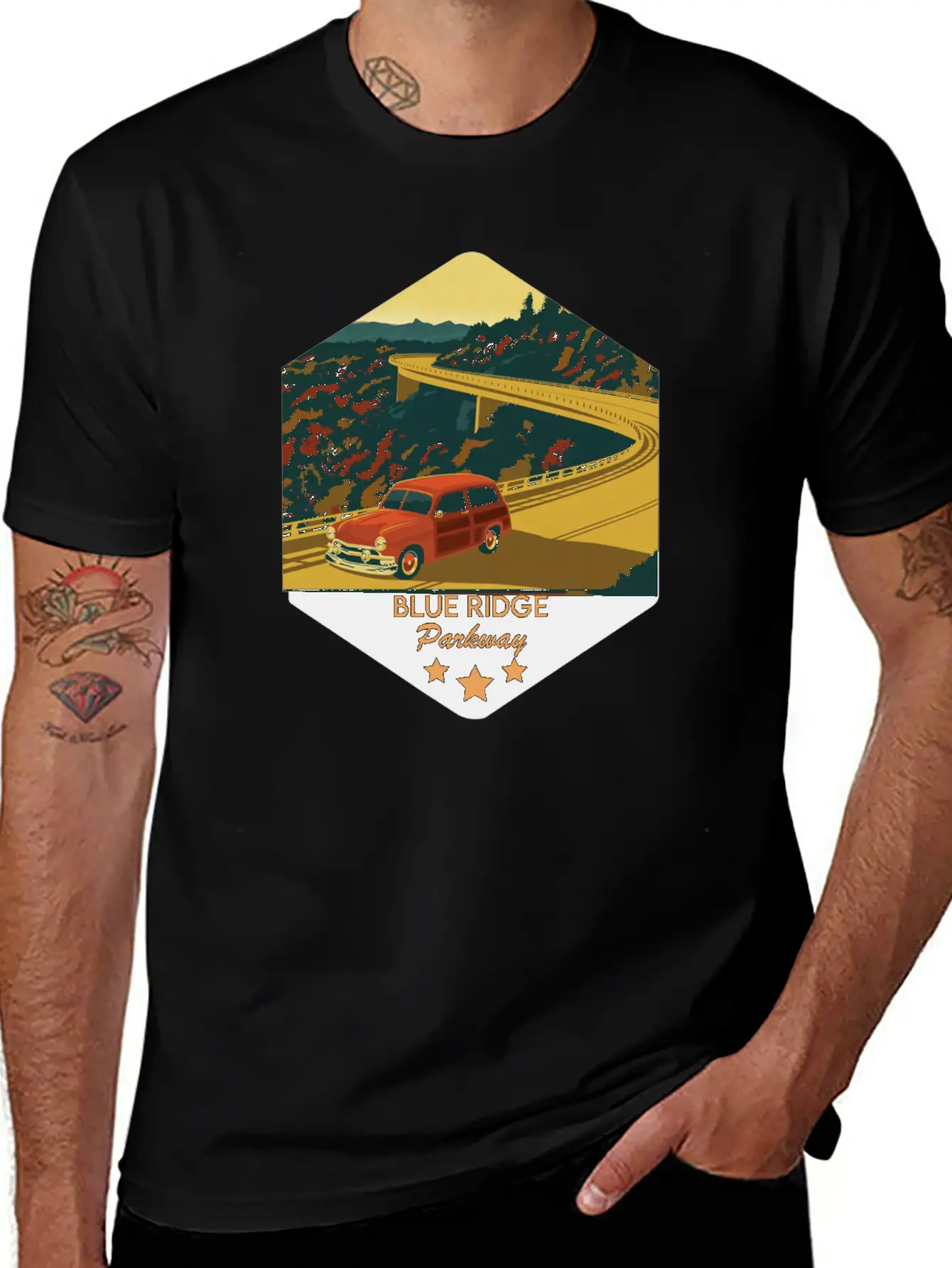 Blue Ridge Parkway Lightweight Cotton T-Shirt – Daily Comfort Graphic Shirt