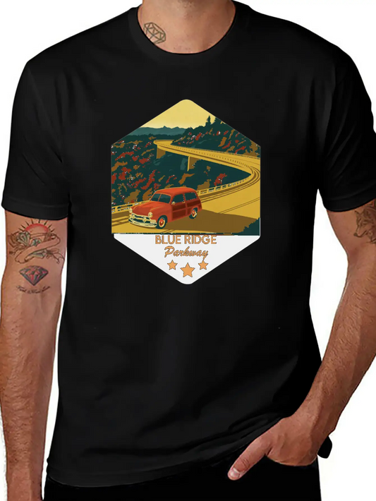 Blue Ridge Parkway Lightweight Cotton T-Shirt – Daily Comfort Graphic Shirt