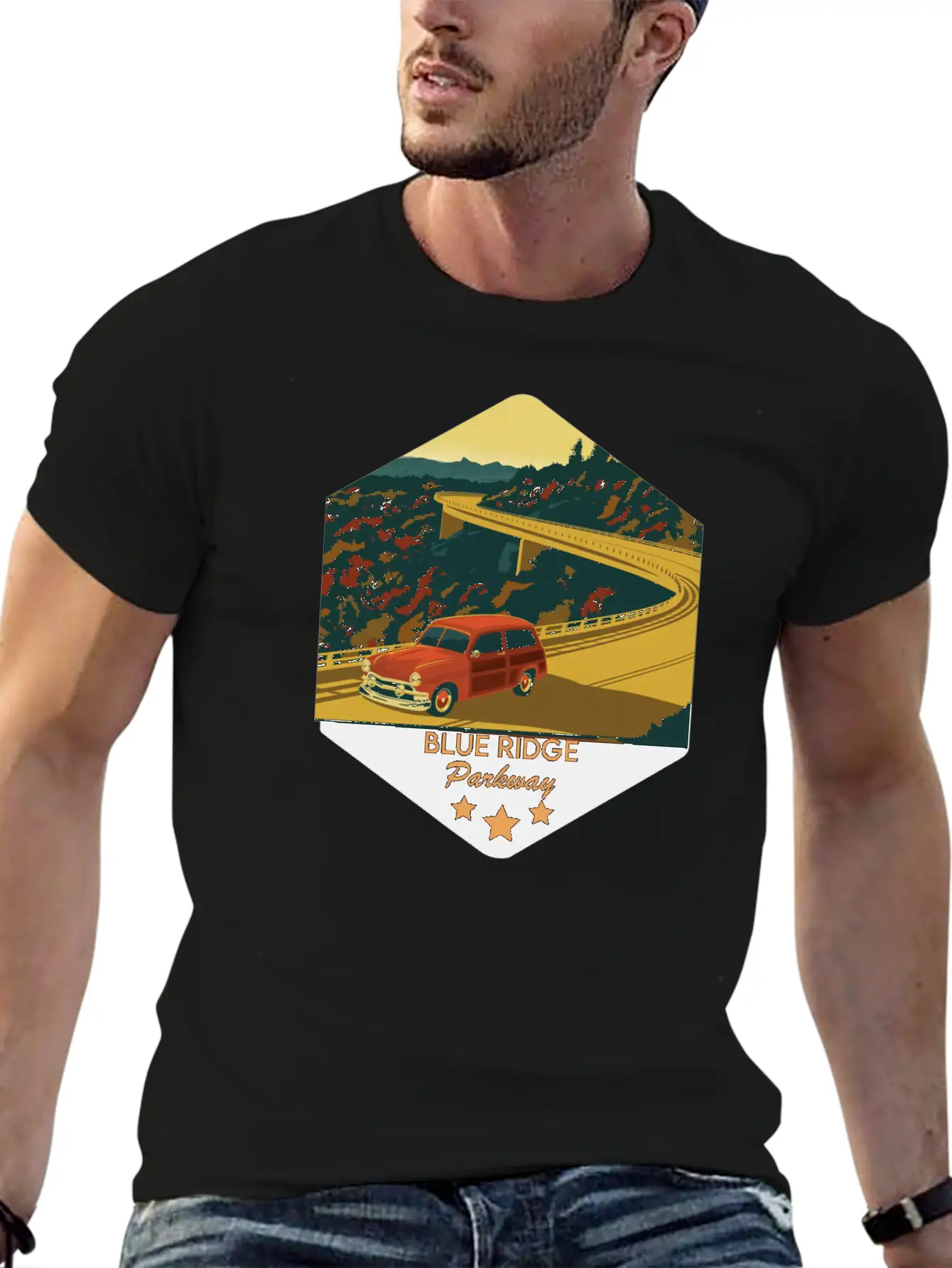 Blue Ridge Parkway Lightweight Cotton T-Shirt – Daily Comfort Graphic Shirt