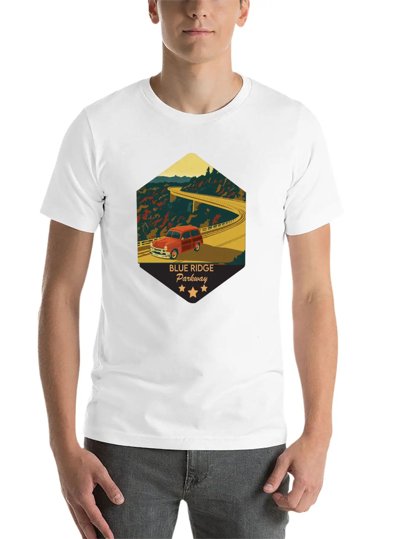 Blue Ridge Parkway Lightweight Cotton T-Shirt – Daily Comfort Graphic Shirt