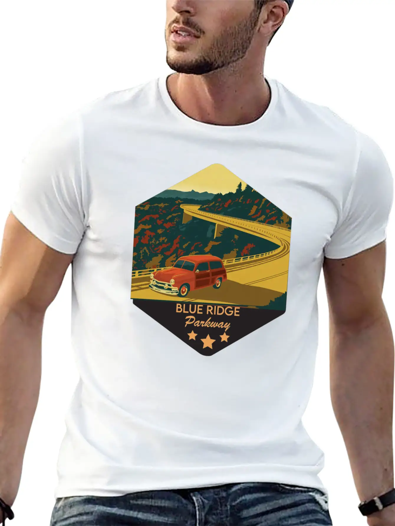 Blue Ridge Parkway Lightweight Cotton T-Shirt – Daily Comfort Graphic Shirt