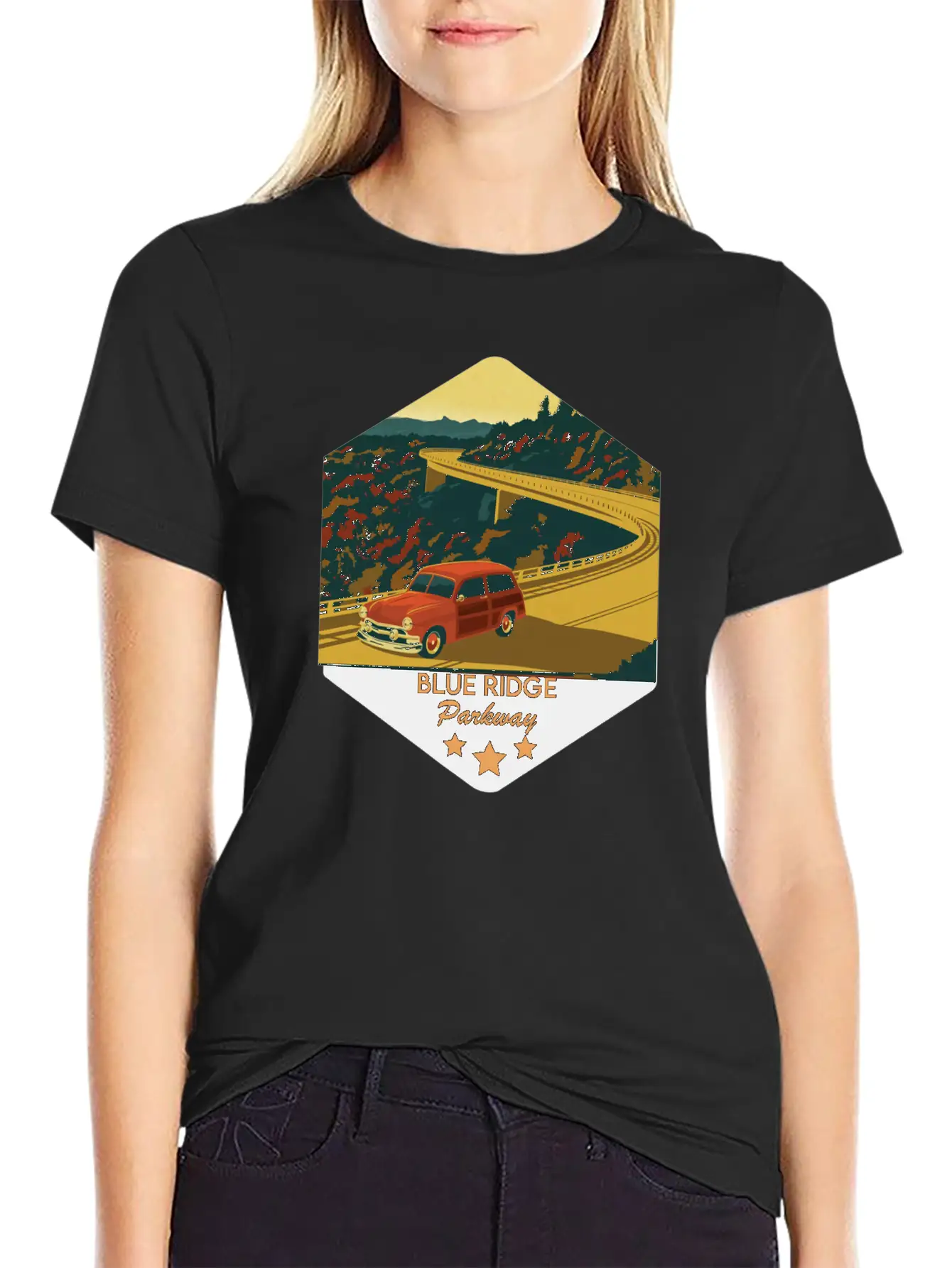 Blue Ridge Parkway Lightweight Cotton T-Shirt – Daily Comfort Graphic Shirt