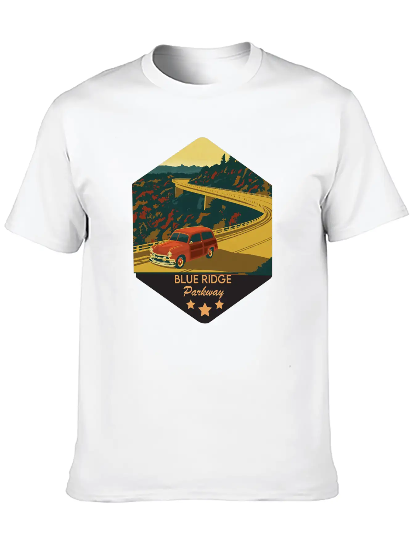 Blue Ridge Parkway Lightweight Cotton T-Shirt – Daily Comfort Graphic Shirt