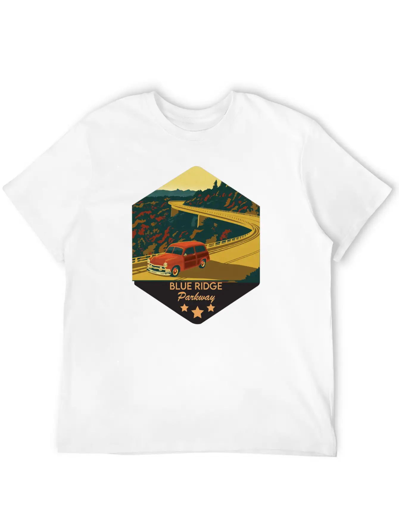 Blue Ridge Parkway Lightweight Cotton T-Shirt – Daily Comfort Graphic Shirt
