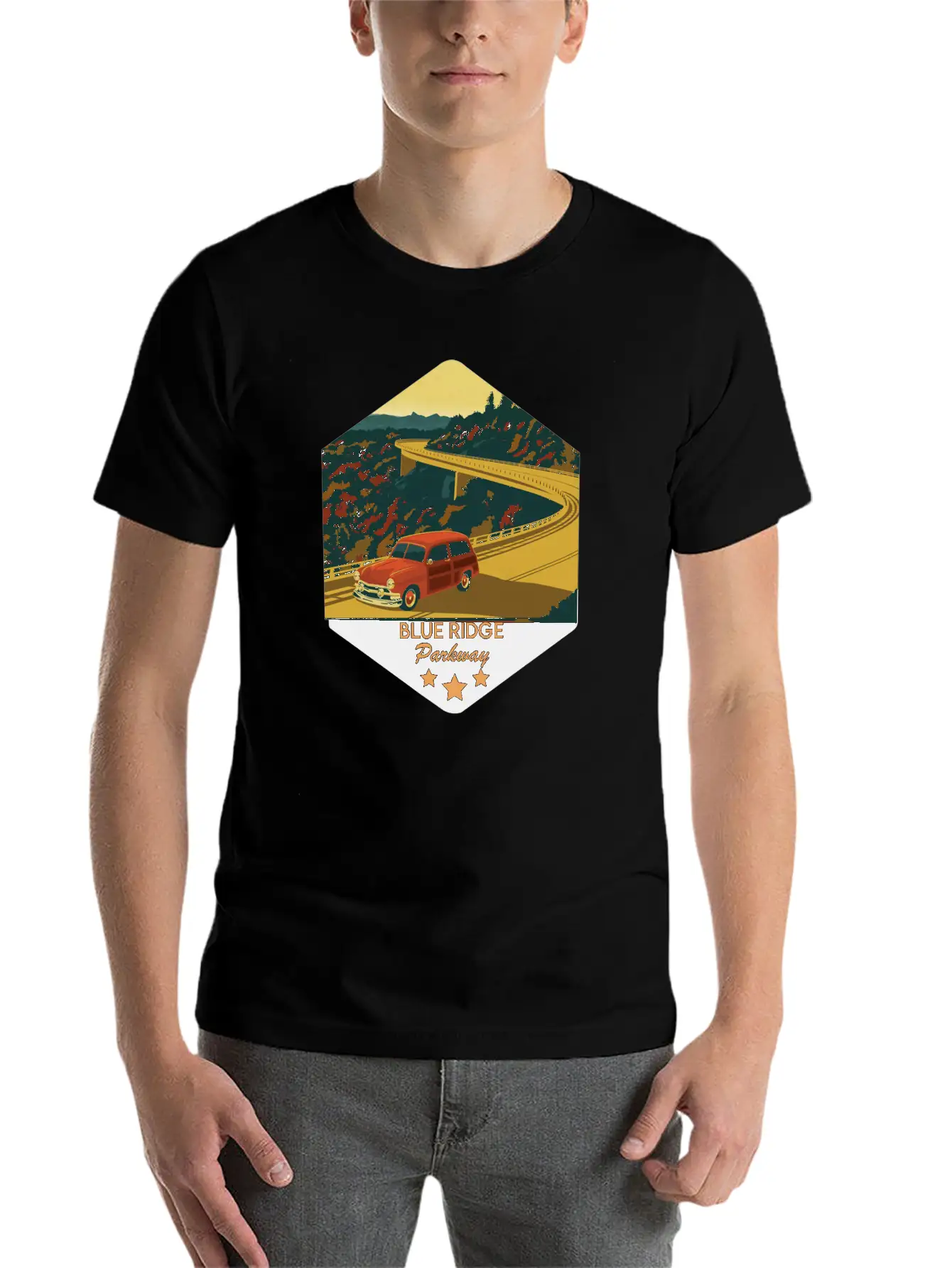 Blue Ridge Parkway Lightweight Cotton T-Shirt – Daily Comfort Graphic Shirt