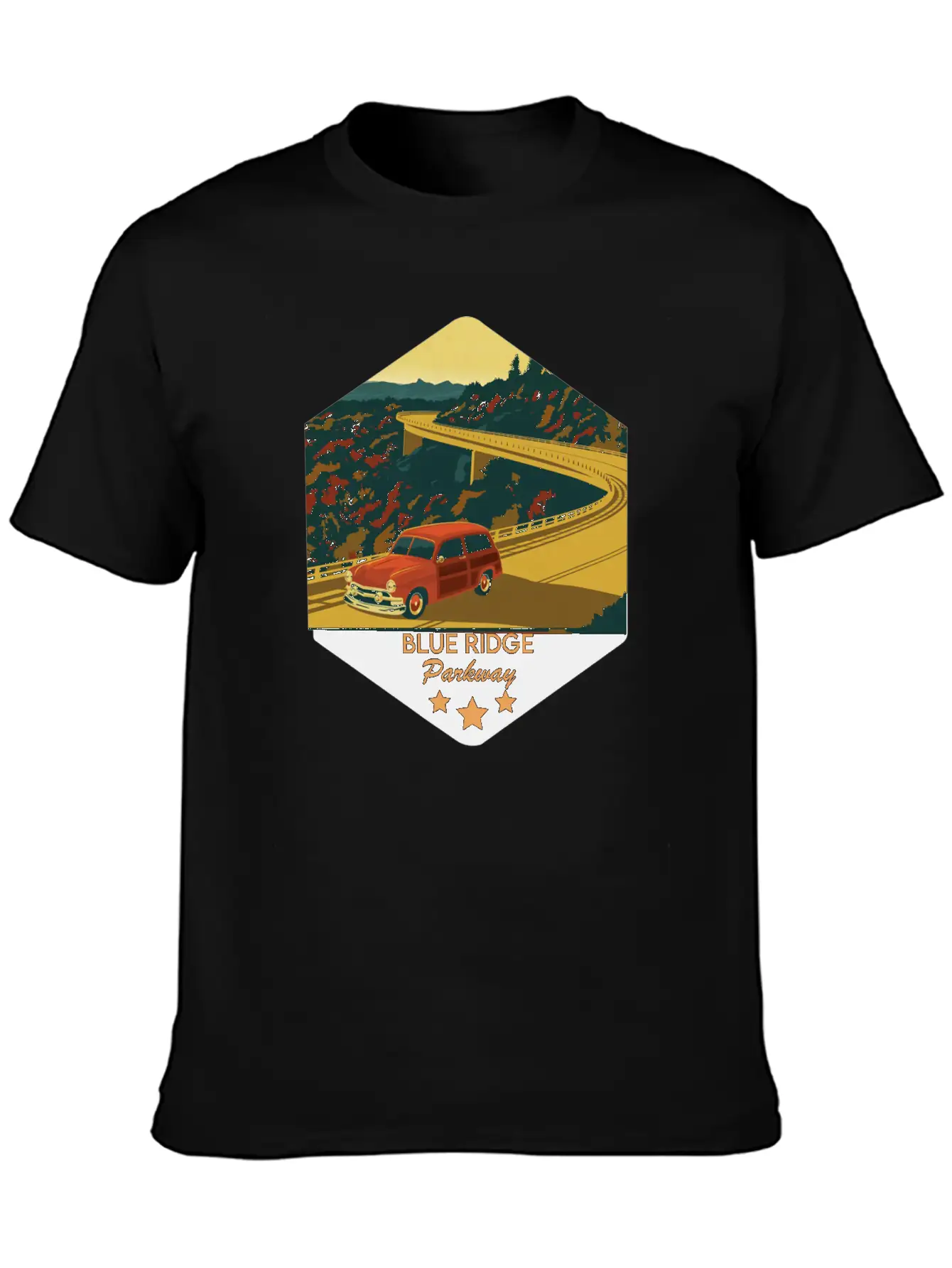 Blue Ridge Parkway Lightweight Cotton T-Shirt – Daily Comfort Graphic Shirt