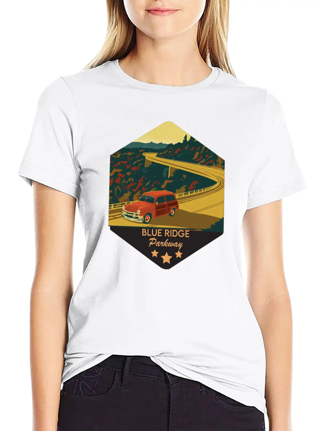 Blue Ridge Parkway Lightweight Cotton T-Shirt – Daily Comfort Graphic Shirt