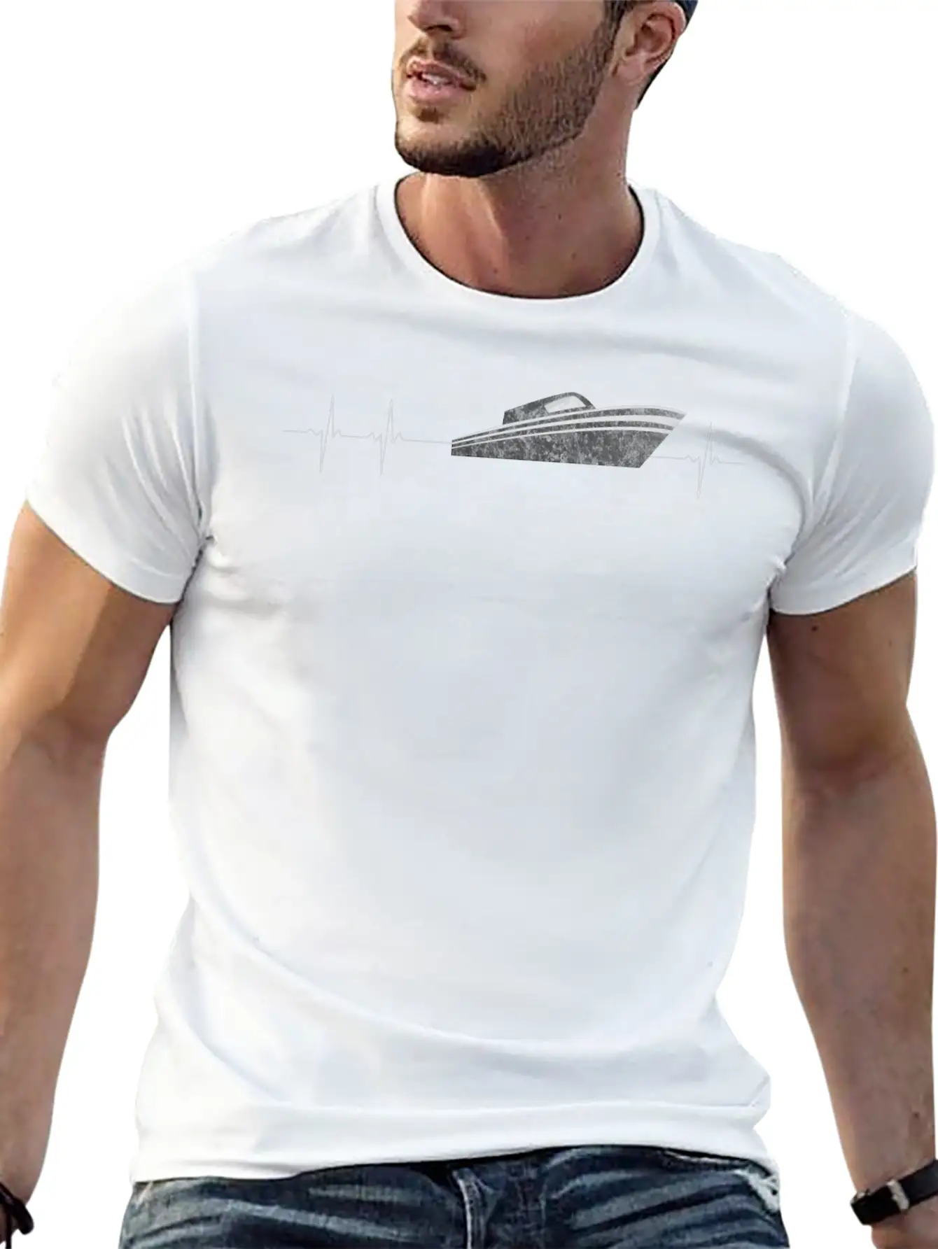 Boatowner Hearbeat Frequency Captain Boat Lightweight Cotton T-Shirt – Daily Comfort Graphic Shirt