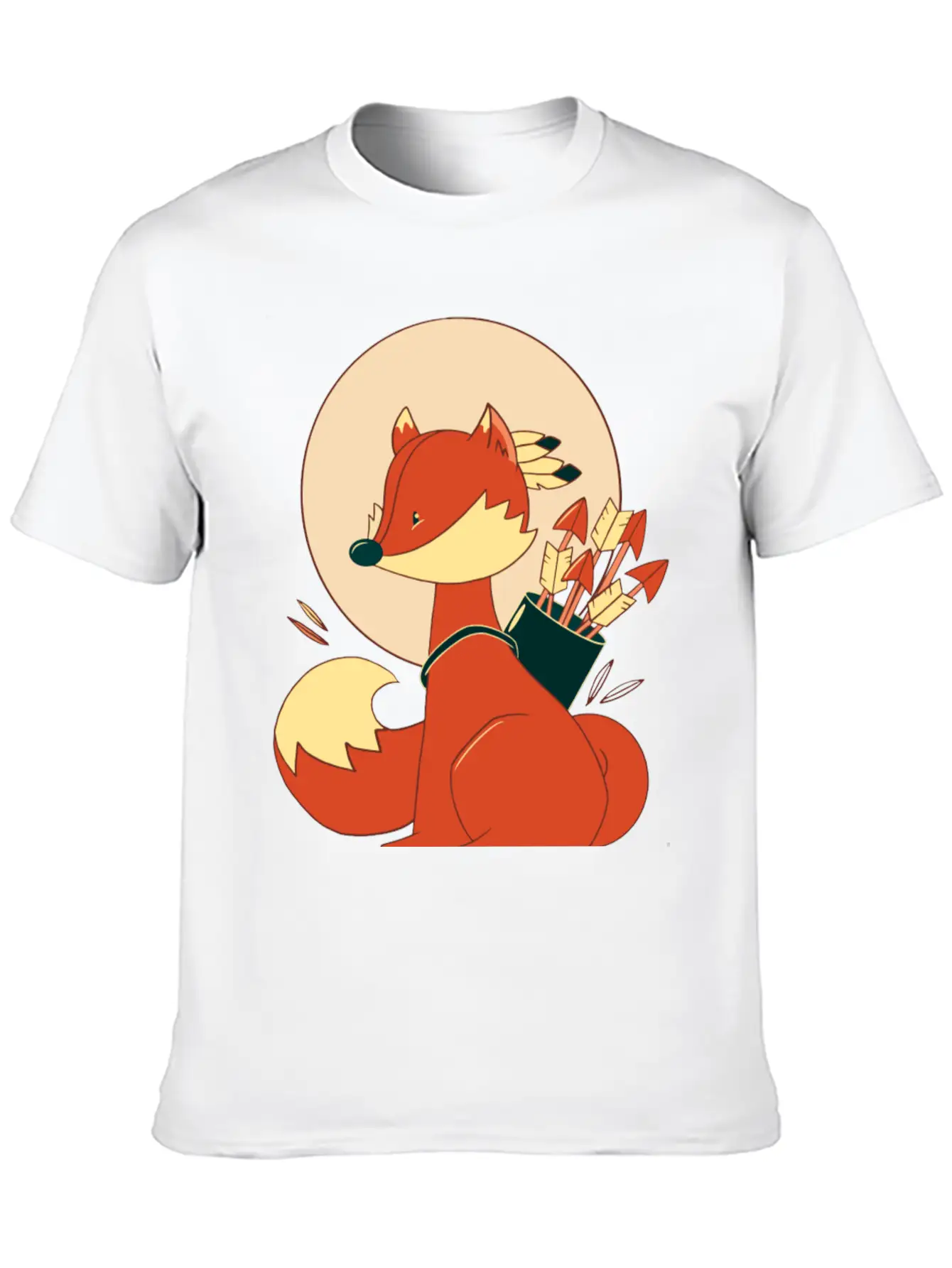 Boho Fox With Arrows And Feathers Lightweight Cotton T-Shirt – Daily Comfort Graphic Shirt