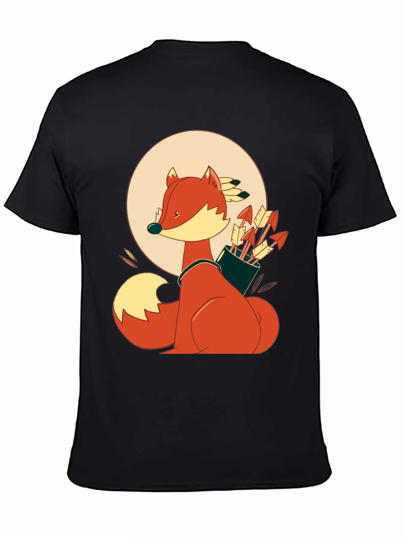 Boho Fox With Arrows And Feathers Lightweight Cotton T-Shirt – Daily Comfort Graphic Shirt
