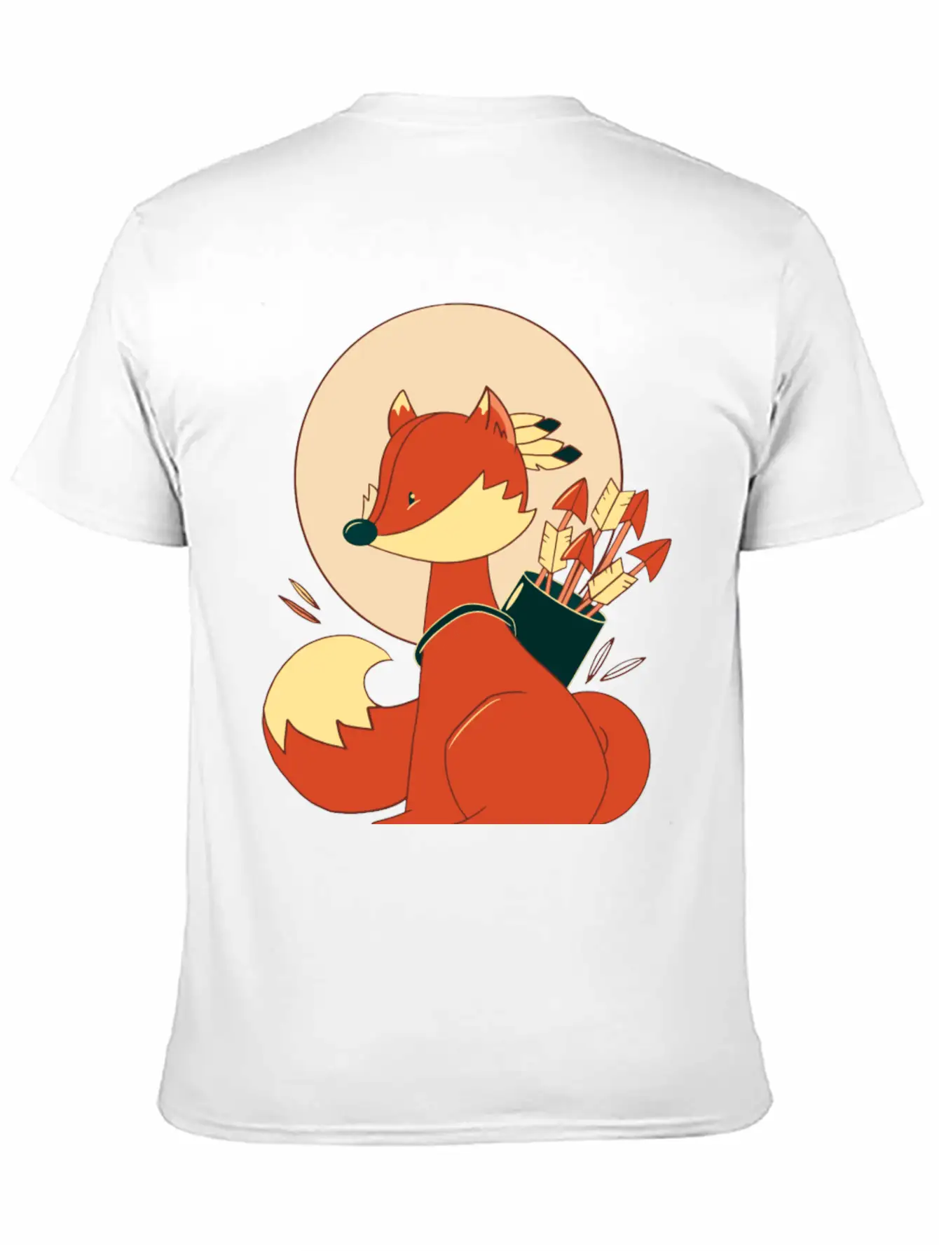 Boho Fox With Arrows And Feathers Lightweight Cotton T-Shirt – Daily Comfort Graphic Shirt