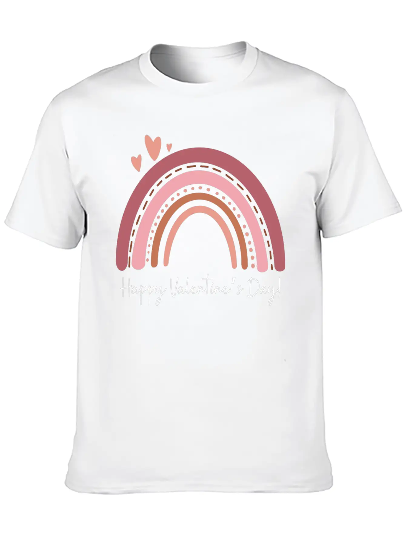 Boho Valentine’s Rainbow Lightweight Cotton T-Shirt – Daily Comfort Graphic Shirt