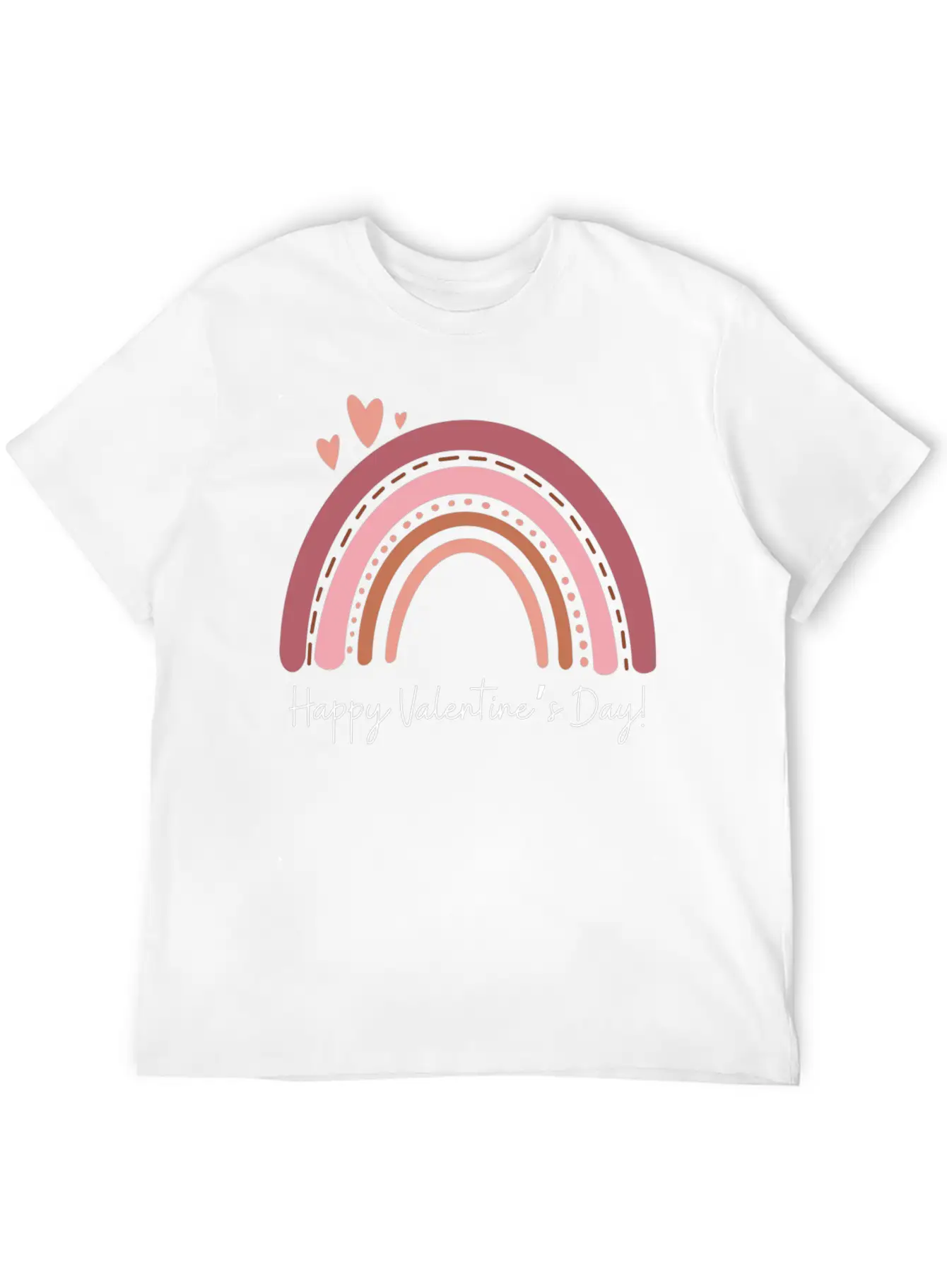 Boho Valentine’s Rainbow Lightweight Cotton T-Shirt – Daily Comfort Graphic Shirt