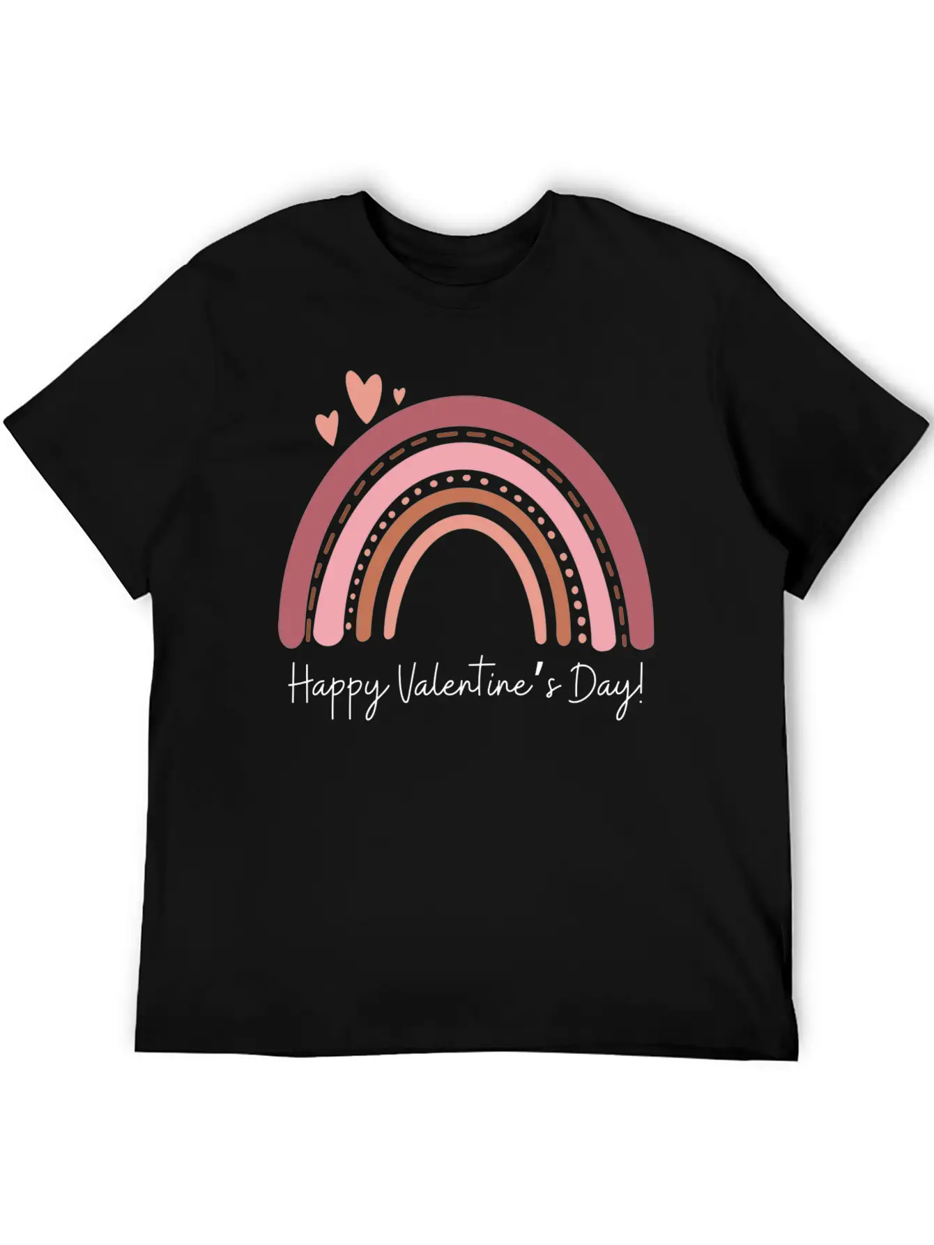 Boho Valentine’s Rainbow Lightweight Cotton T-Shirt – Daily Comfort Graphic Shirt