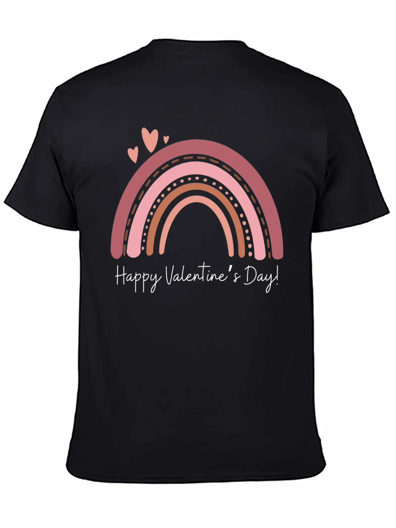 Boho Valentine’s Rainbow Lightweight Cotton T-Shirt – Daily Comfort Graphic Shirt