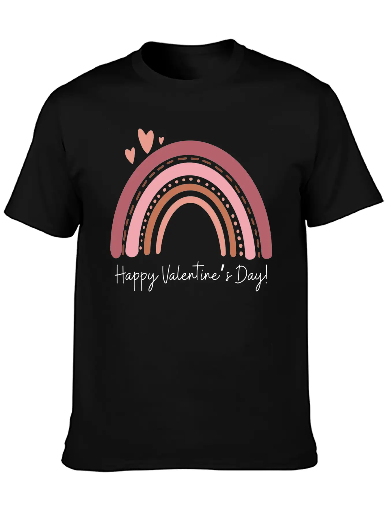 Boho Valentine’s Rainbow Lightweight Cotton T-Shirt – Daily Comfort Graphic Shirt