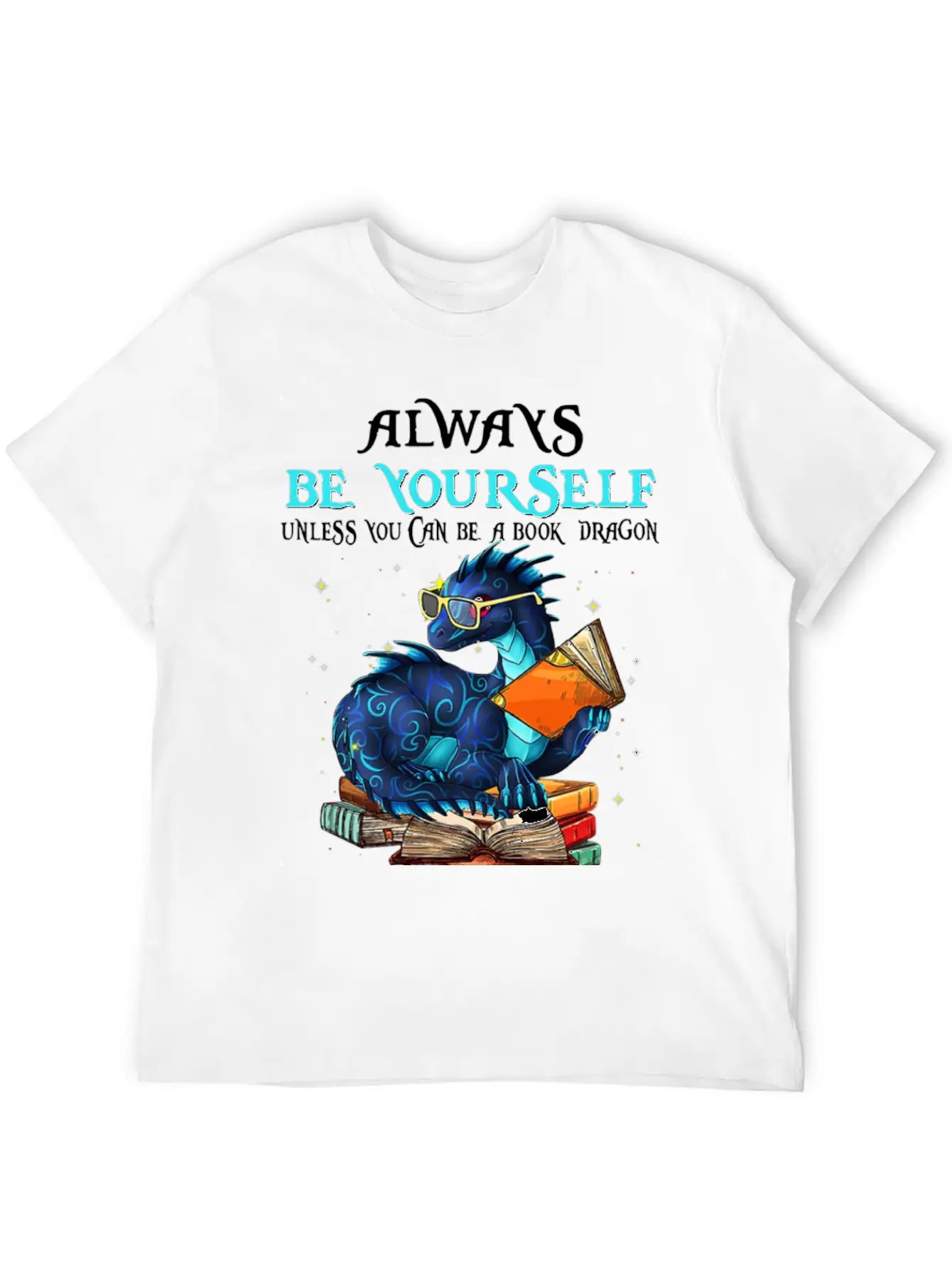Book Dragon Always Book Dragon Book Lightweight Cotton T-Shirt – Daily Comfort Graphic Shirt