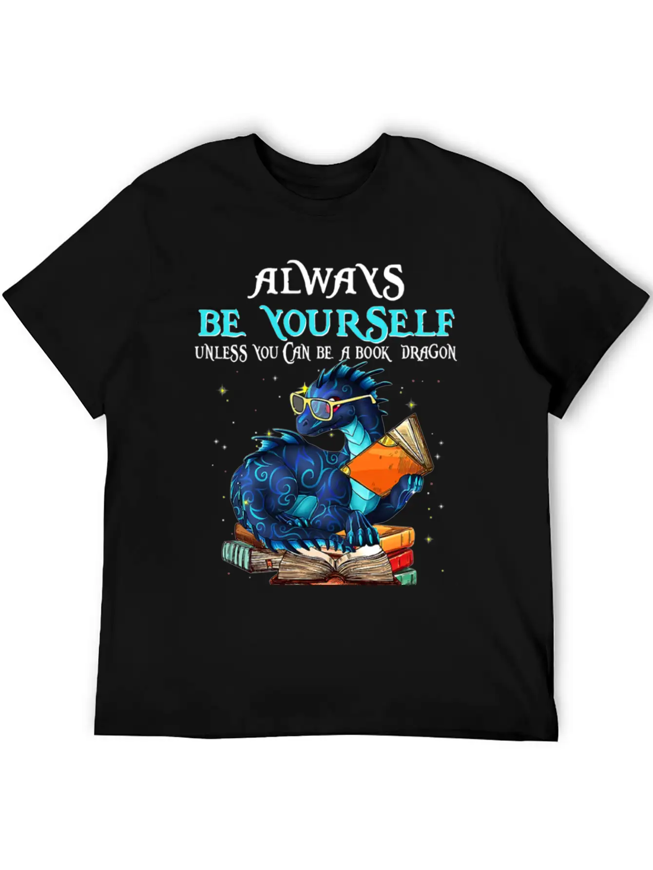Book Dragon Always Book Dragon Book Lightweight Cotton T-Shirt – Daily Comfort Graphic Shirt