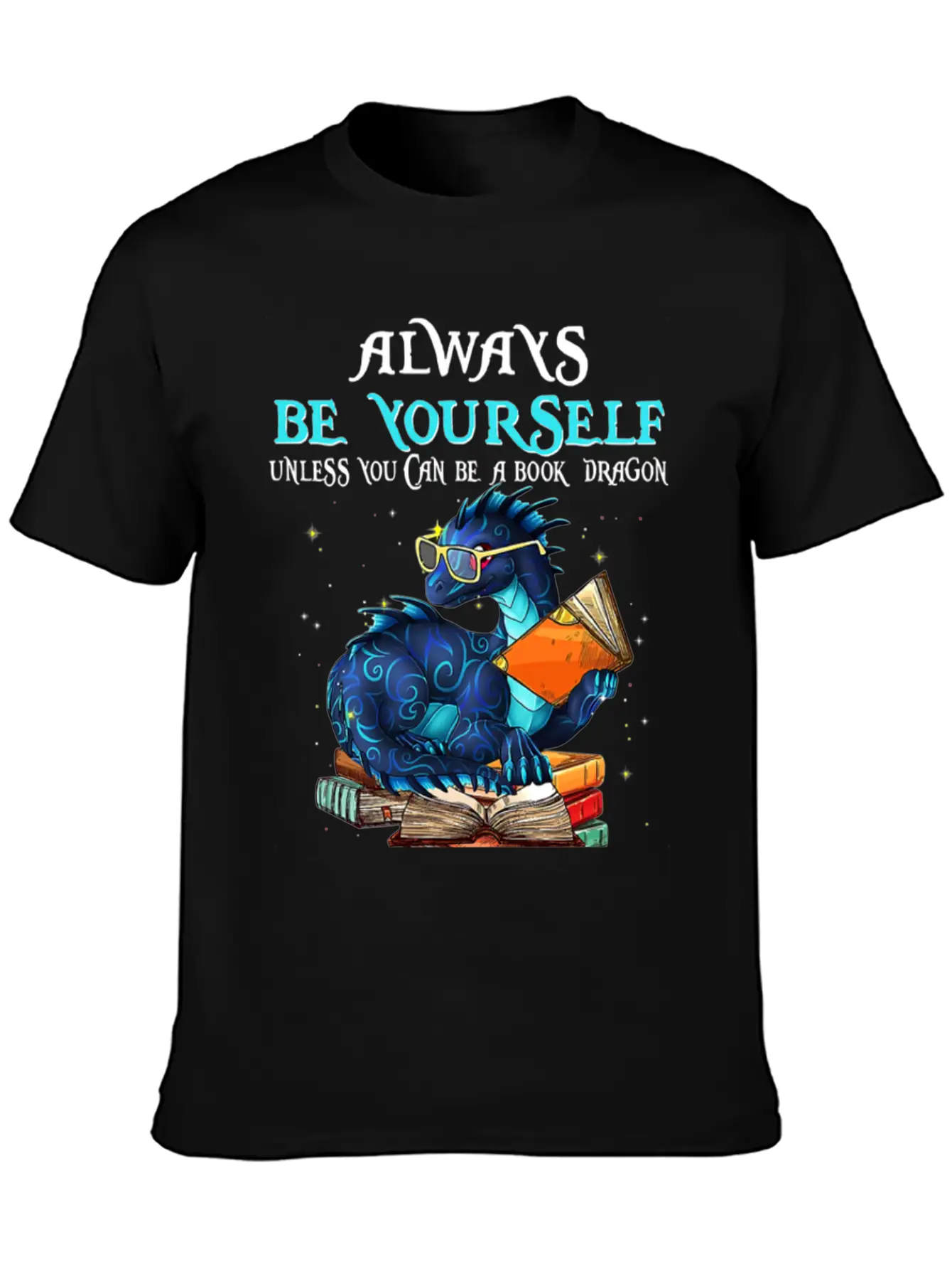 Book Dragon Always Book Dragon Book Lightweight Cotton T-Shirt – Daily Comfort Graphic Shirt