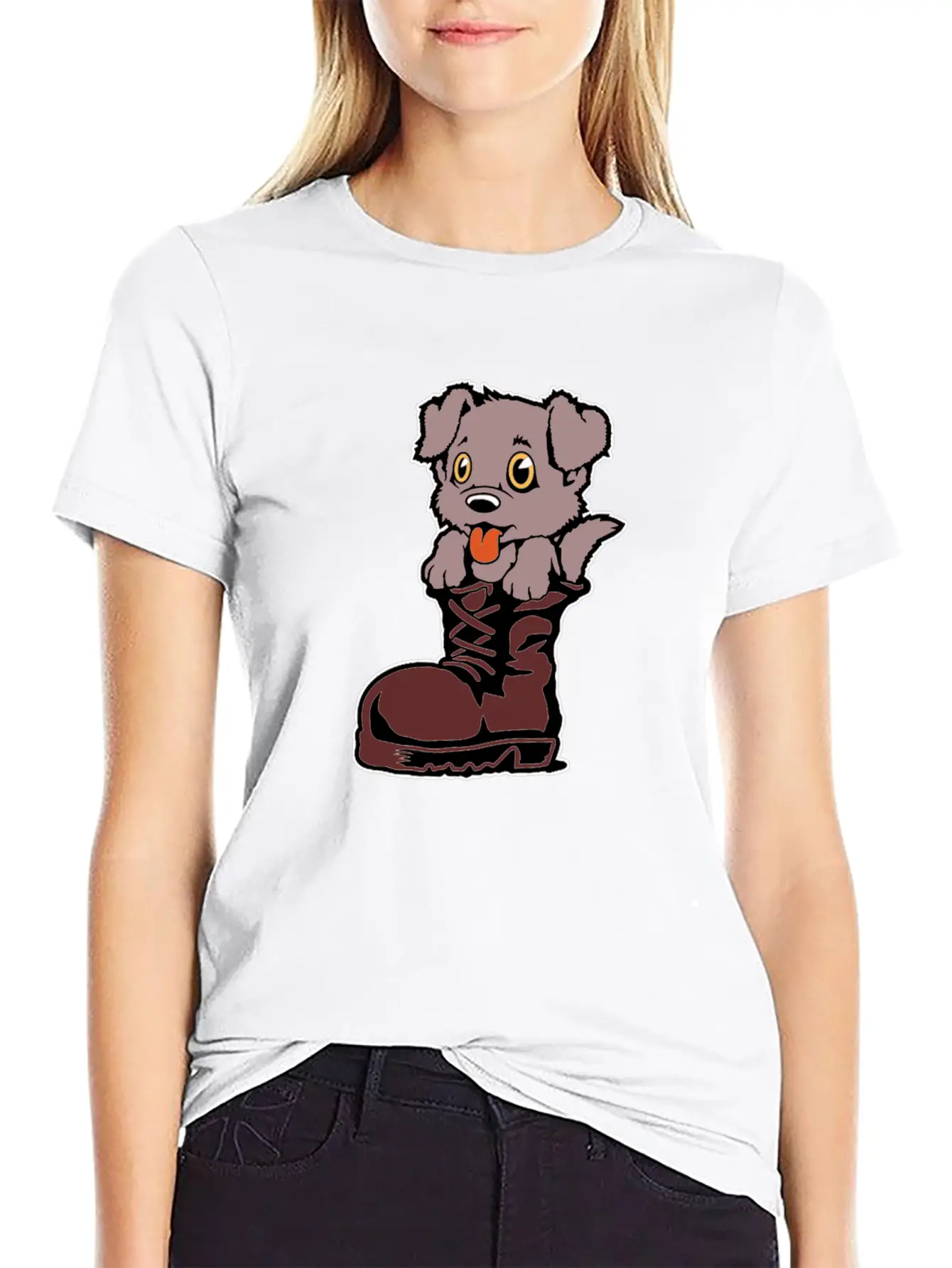 Boots Dog Lightweight Cotton T-Shirt – Daily Comfort Graphic Shirt