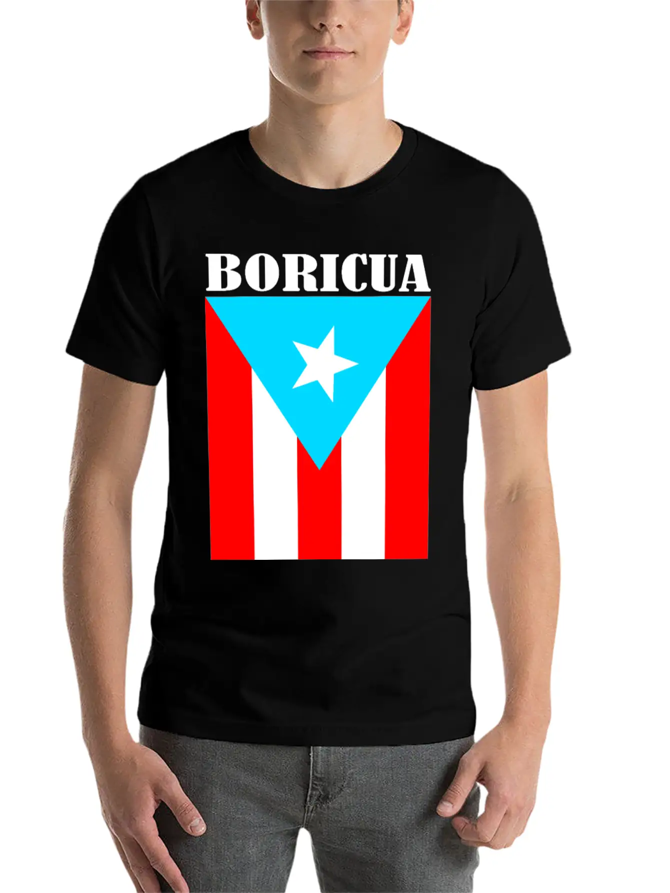 Boricua Bandera Lightweight Cotton T-Shirt – Daily Comfort Graphic Shirt
