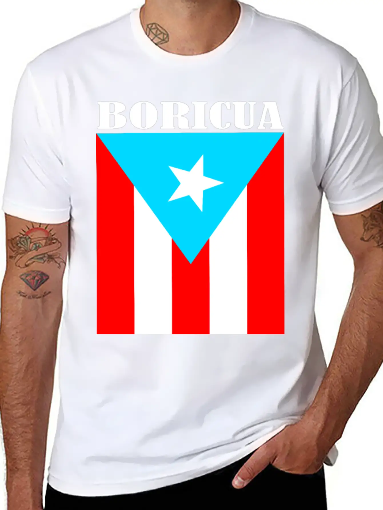 Boricua Bandera Lightweight Cotton T-Shirt – Daily Comfort Graphic Shirt