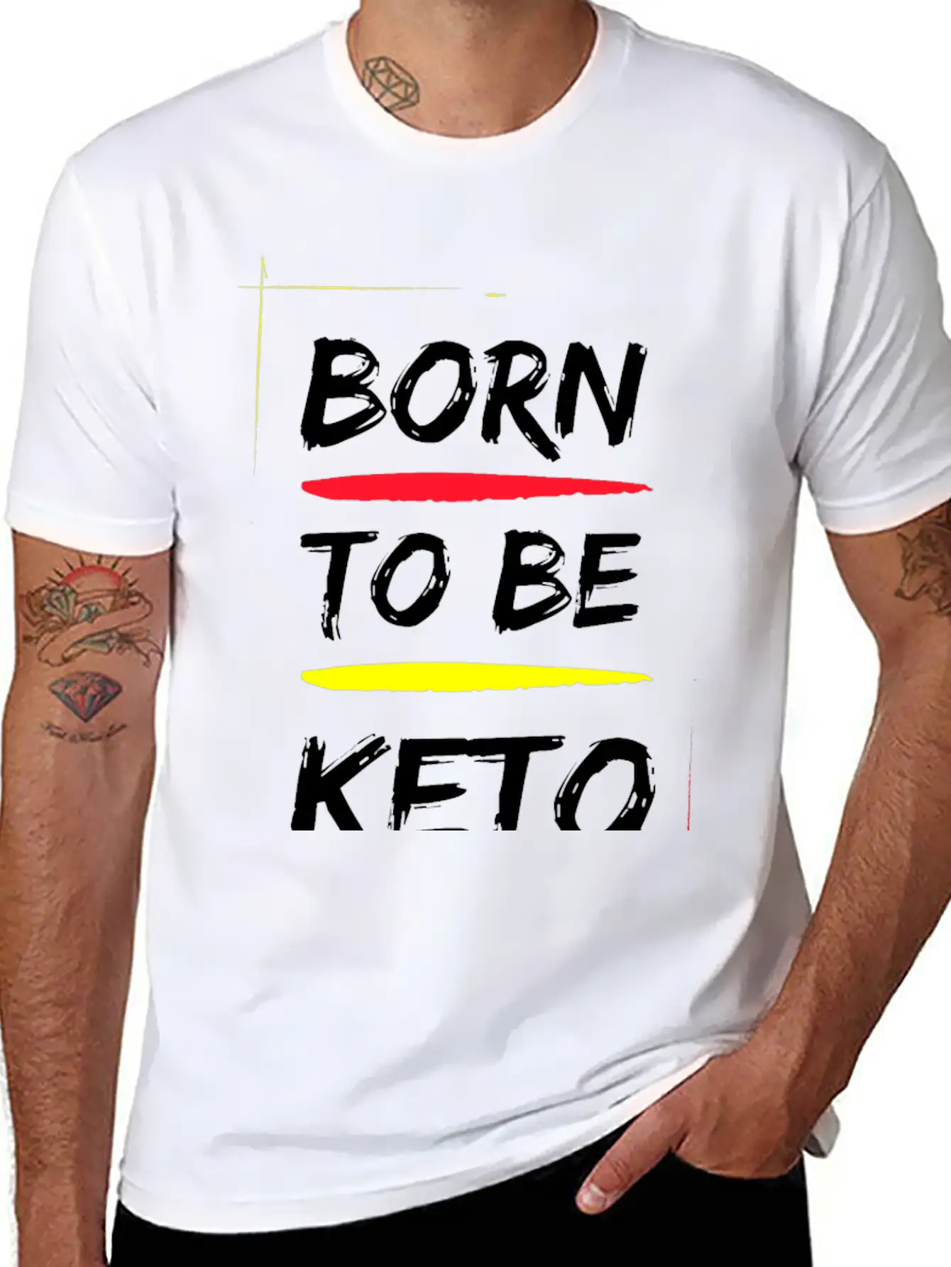 BORN TO BE KETO DESIGN Lightweight Cotton T-Shirt – Daily Comfort Graphic Shirt