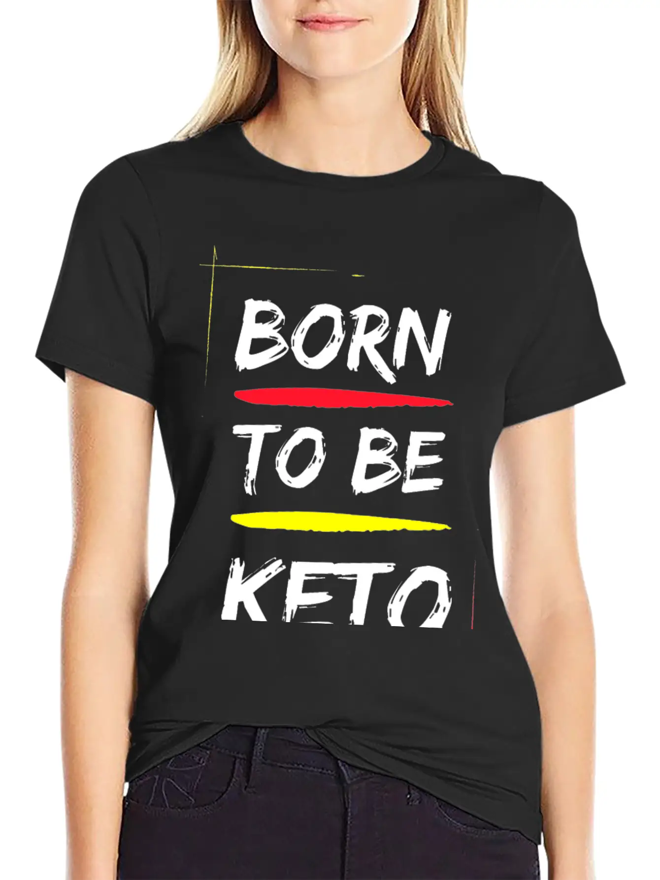 BORN TO BE KETO DESIGN Lightweight Cotton T-Shirt – Daily Comfort Graphic Shirt