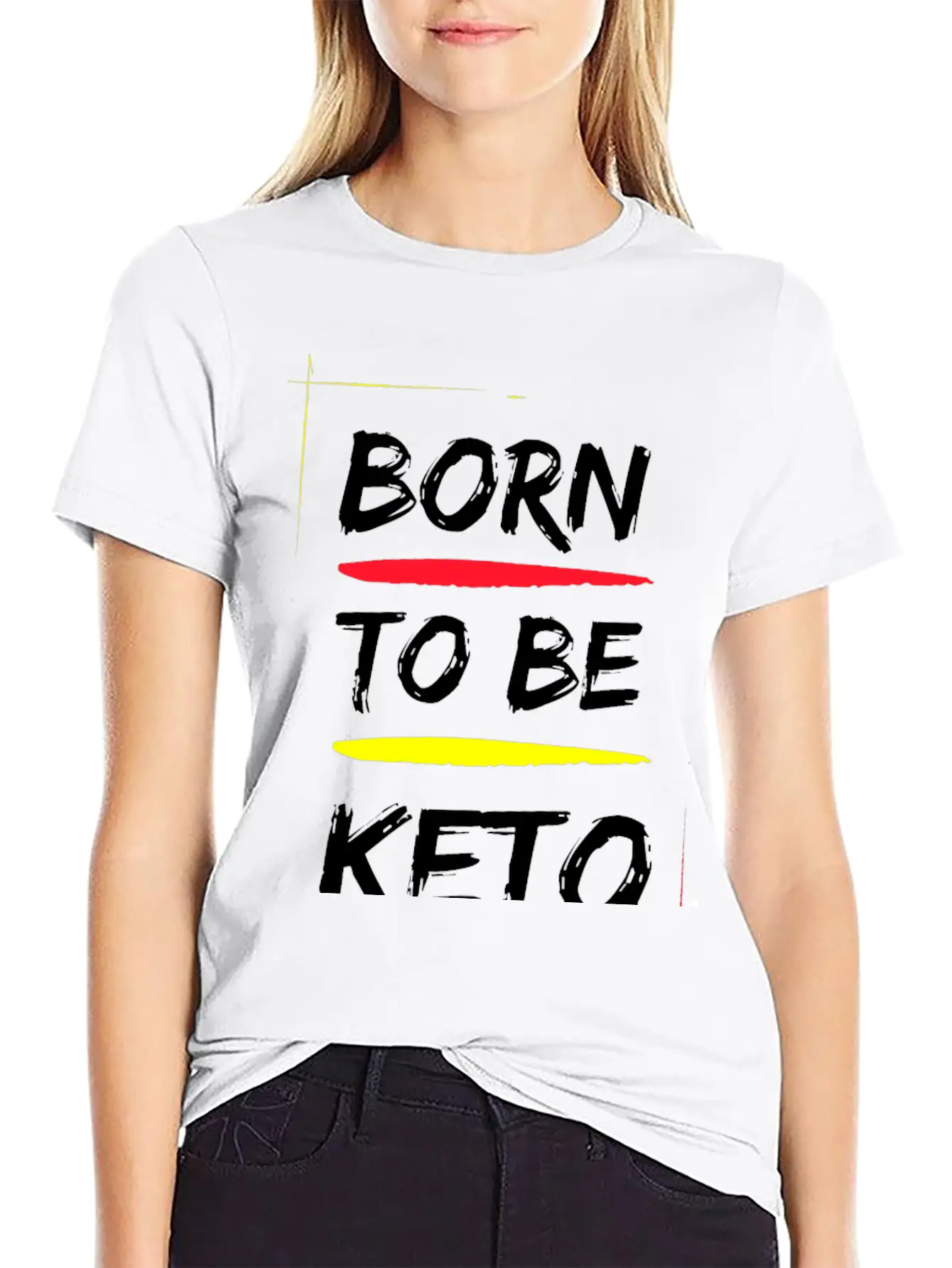 BORN TO BE KETO DESIGN Lightweight Cotton T-Shirt – Daily Comfort Graphic Shirt