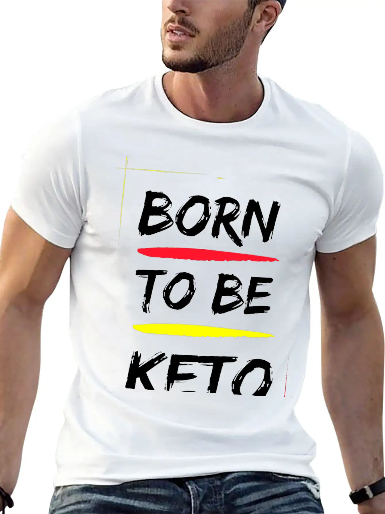 BORN TO BE KETO DESIGN Lightweight Cotton T-Shirt – Daily Comfort Graphic Shirt