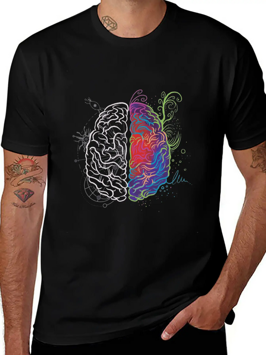Brain Hemisphere Left And Right Brain Side Artist Lightweight Cotton T-Shirt – Daily Comfort Graphic Shirt