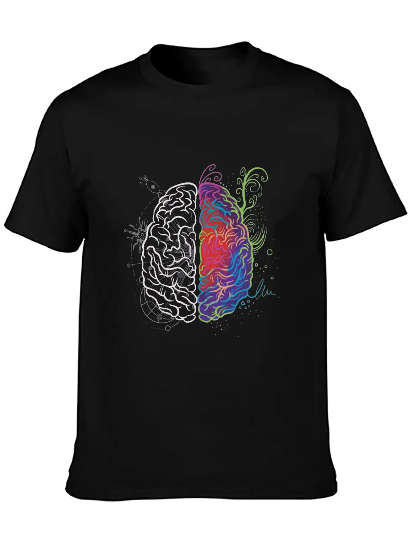 Brain Hemisphere Left And Right Brain Side Artist Lightweight Cotton T-Shirt – Daily Comfort Graphic Shirt