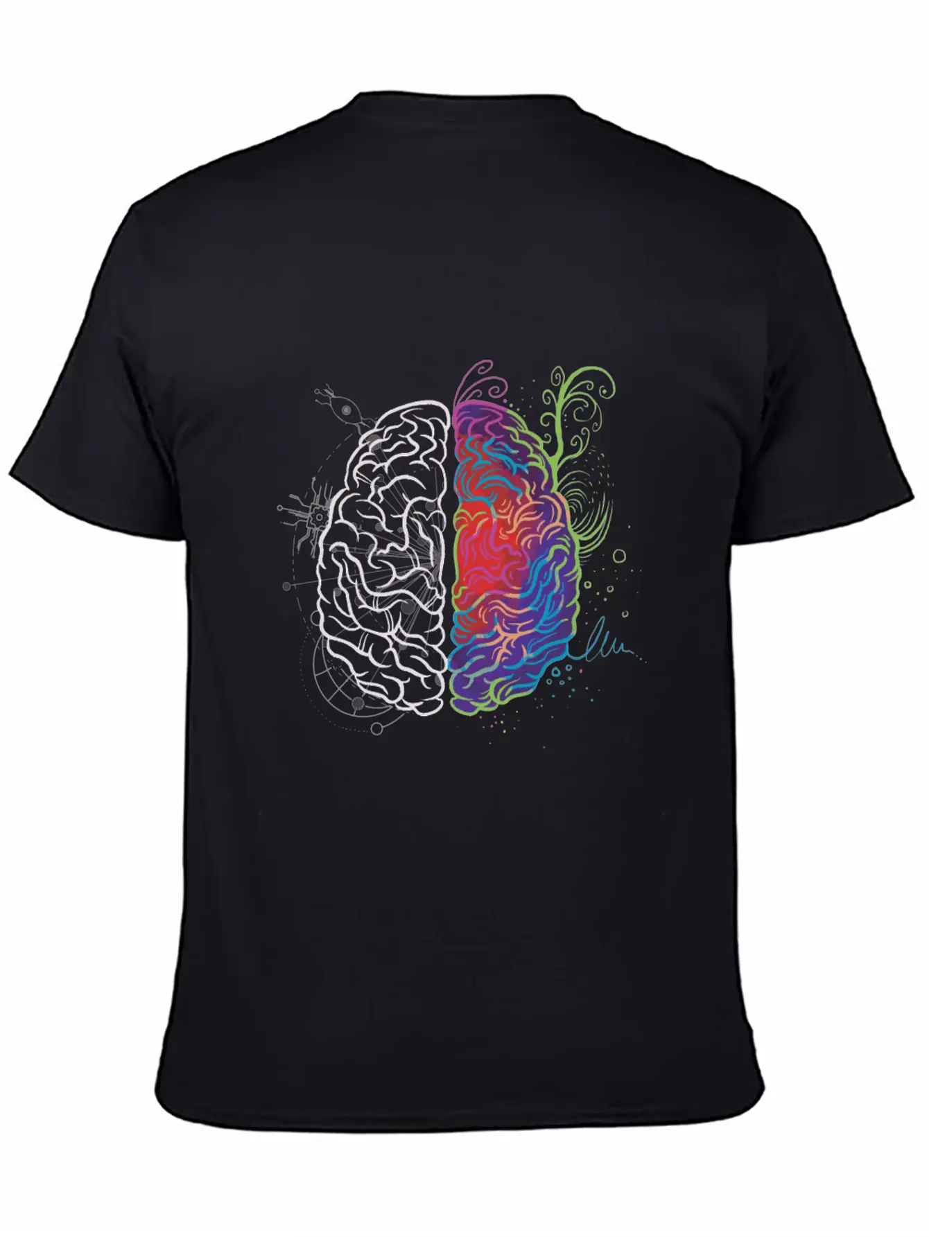 Brain Hemisphere Left And Right Brain Side Artist Lightweight Cotton T-Shirt – Daily Comfort Graphic Shirt