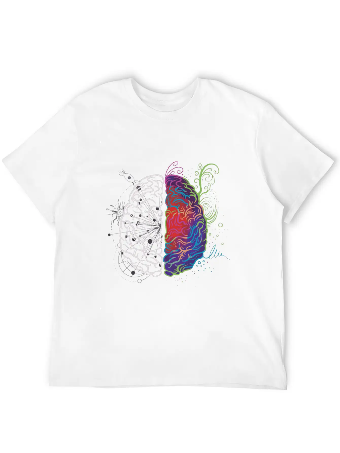 Brain Hemisphere Left And Right Brain Side Artist Lightweight Cotton T-Shirt – Daily Comfort Graphic Shirt