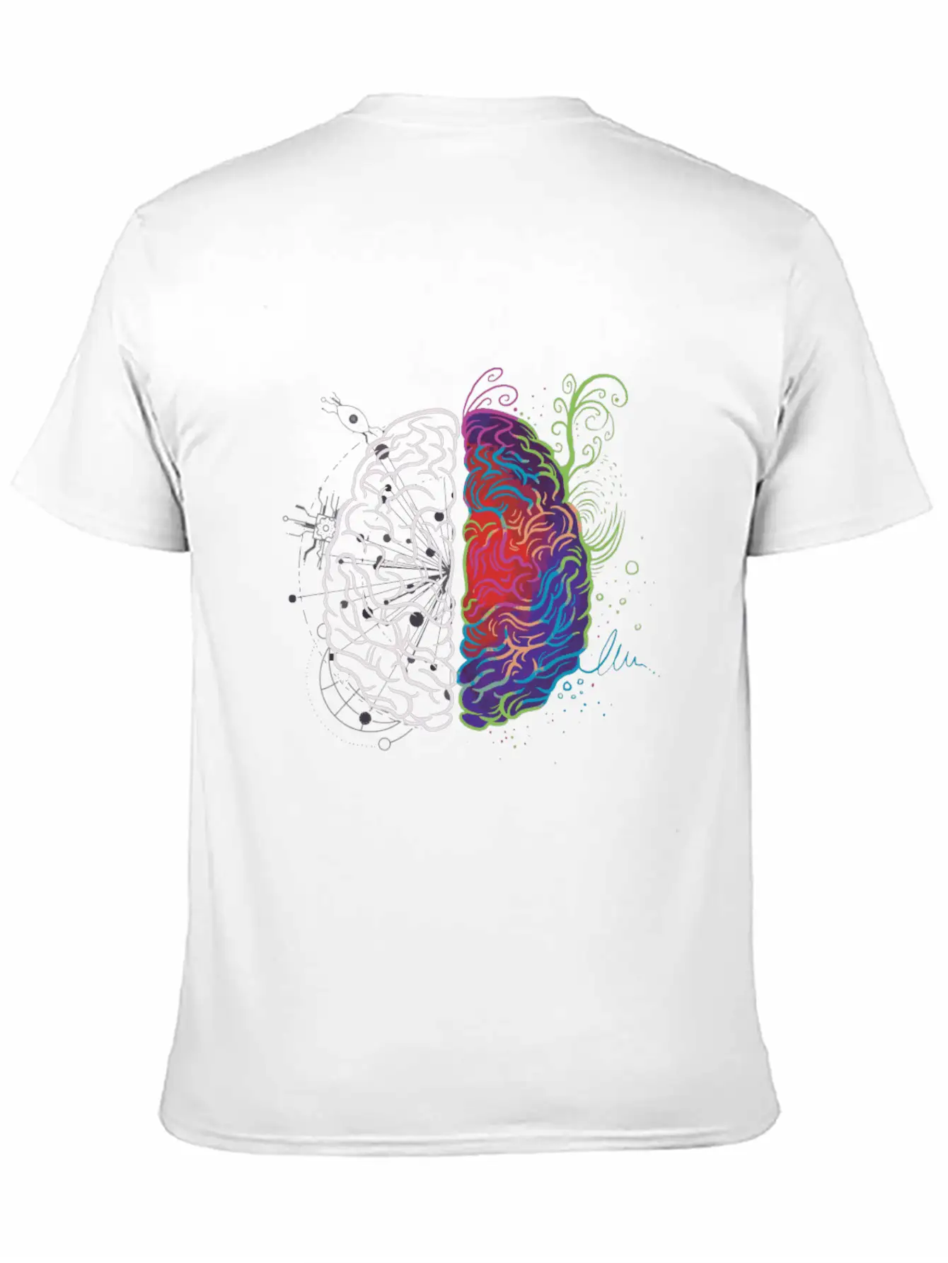 Brain Hemisphere Left And Right Brain Side Artist Lightweight Cotton T-Shirt – Daily Comfort Graphic Shirt