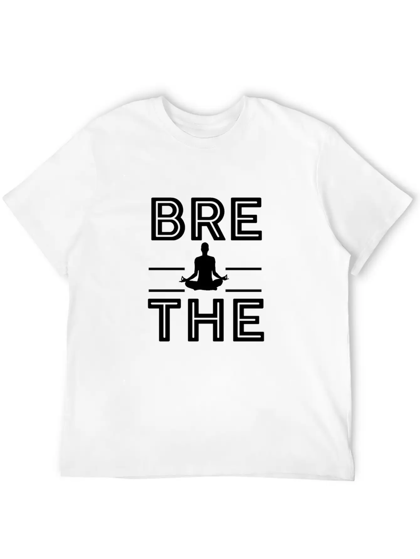 Breathe Meditation Meditating Yoga Namaste Lightweight Cotton T-Shirt – Daily Comfort Graphic Shirt