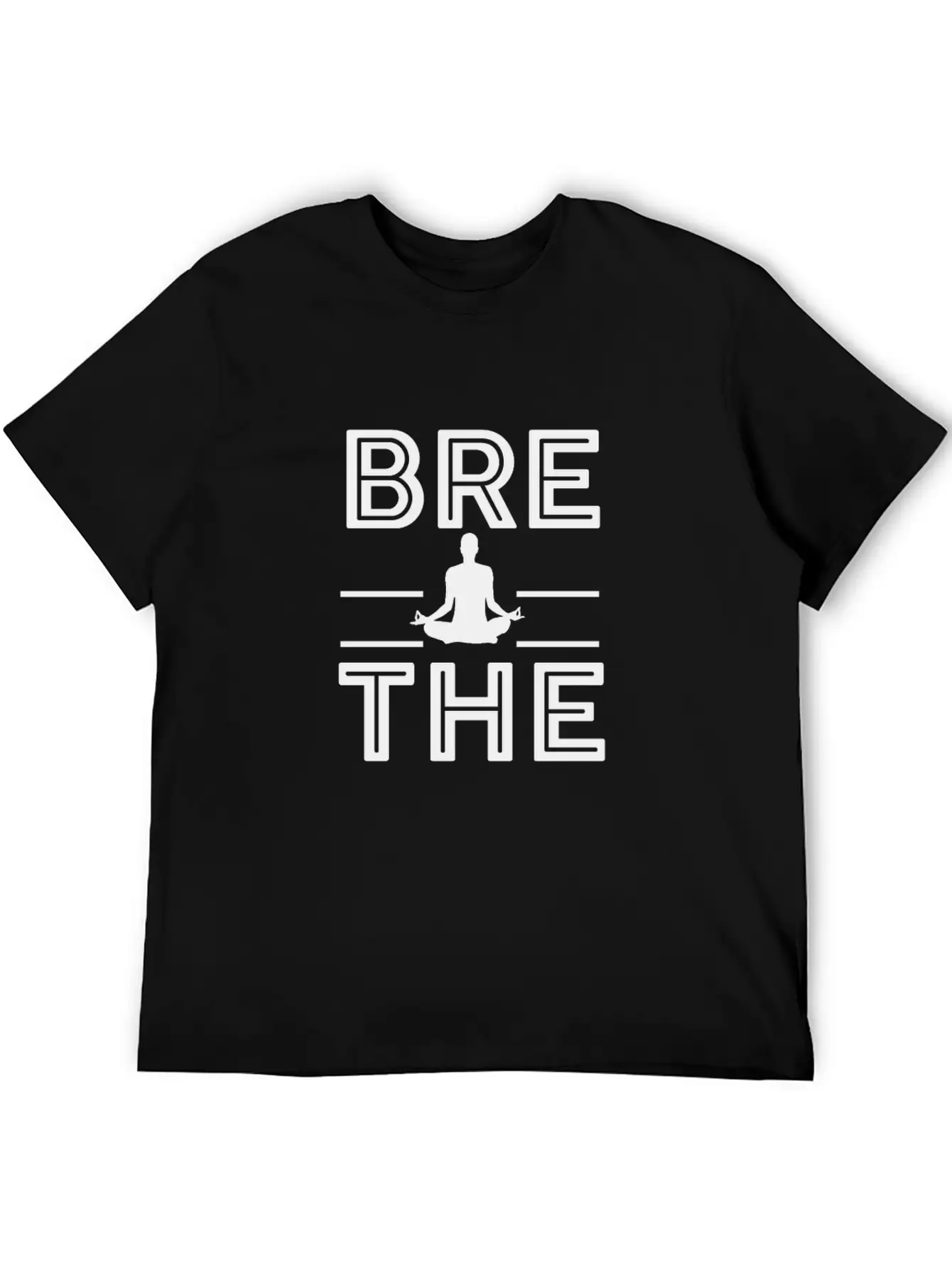 Breathe Meditation Meditating Yoga Namaste Lightweight Cotton T-Shirt – Daily Comfort Graphic Shirt