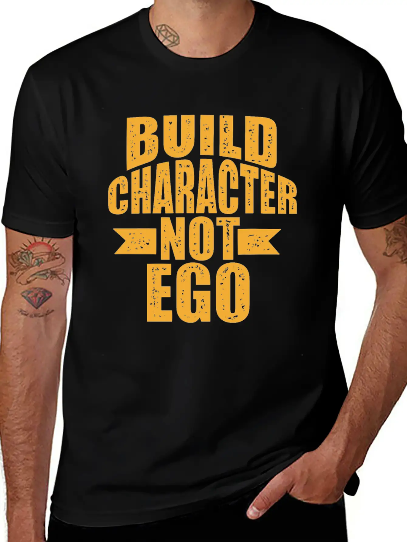 Build Character Ego Typography Lightweight Cotton T-Shirt – Daily Comfort Graphic Shirt
