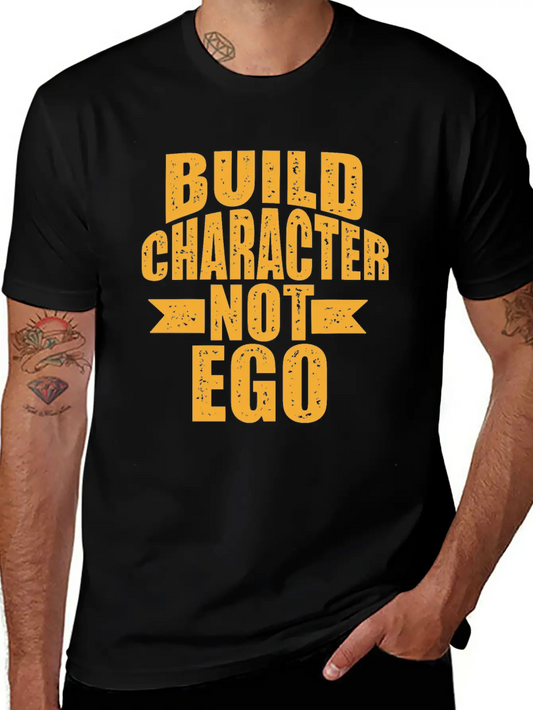 Build Character Ego Typography Lightweight Cotton T-Shirt – Daily Comfort Graphic Shirt