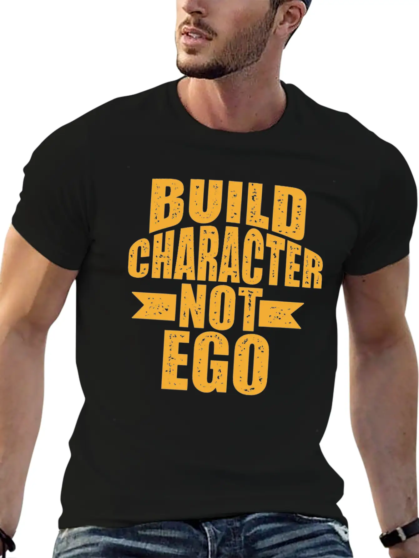 Build Character Ego Typography Lightweight Cotton T-Shirt – Daily Comfort Graphic Shirt