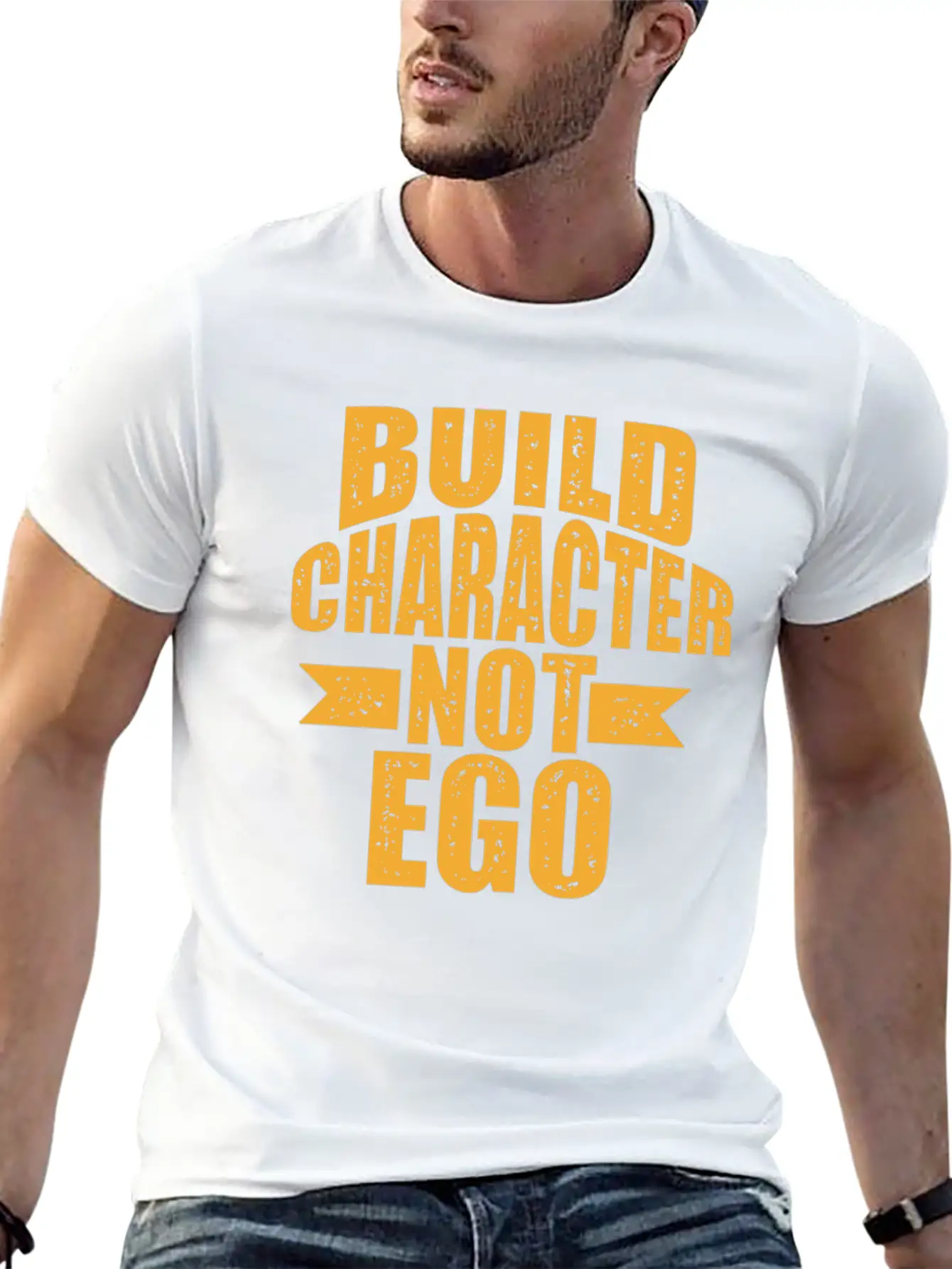 Build Character Ego Typography Lightweight Cotton T-Shirt – Daily Comfort Graphic Shirt