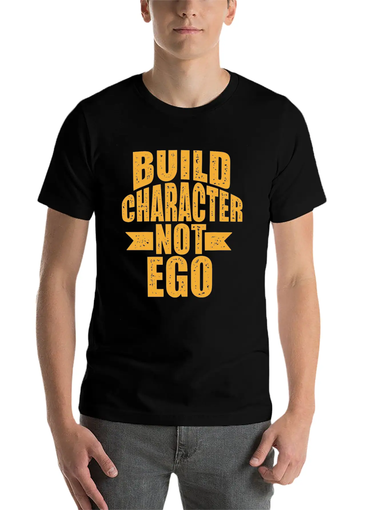 Build Character Ego Typography Lightweight Cotton T-Shirt – Daily Comfort Graphic Shirt