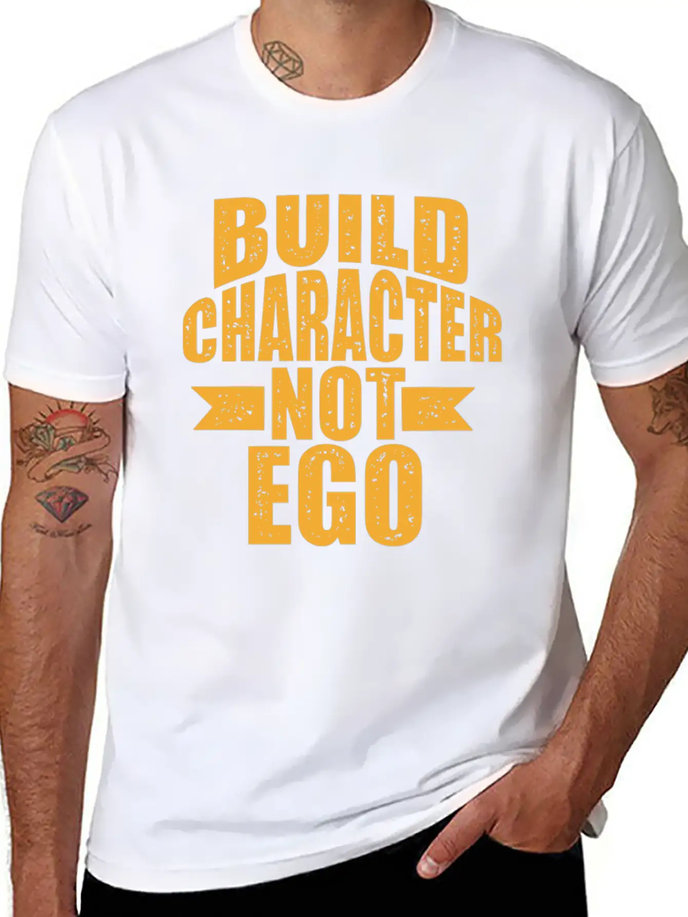 Build Character Ego Typography Lightweight Cotton T-Shirt – Daily Comfort Graphic Shirt