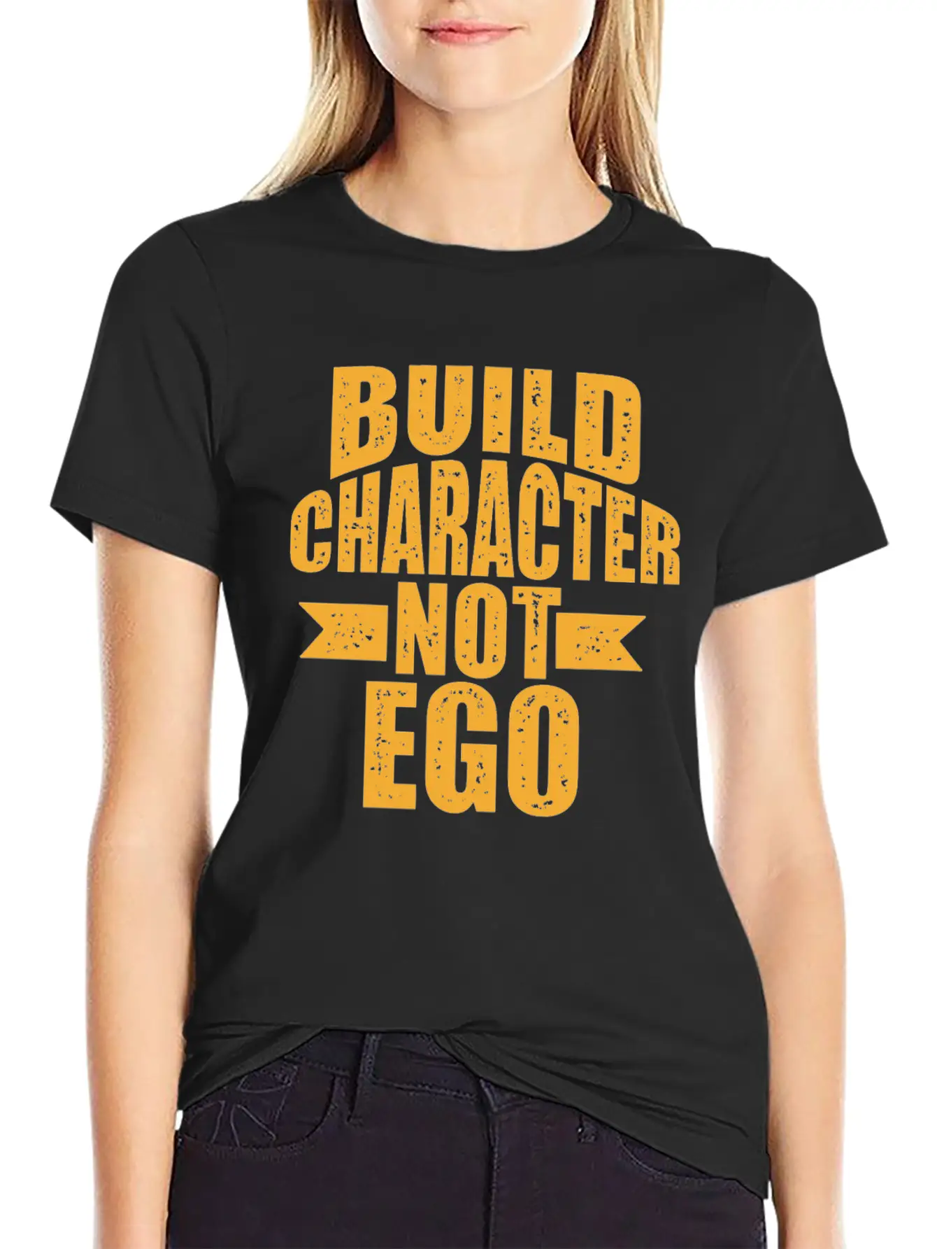 Build Character Ego Typography Lightweight Cotton T-Shirt – Daily Comfort Graphic Shirt