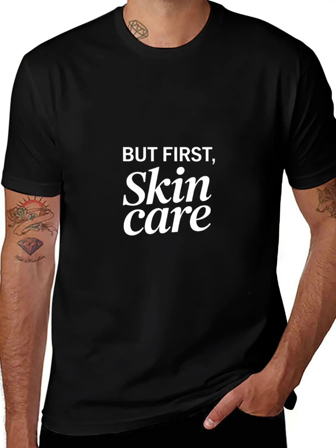 But First Skincare Skin Therapist Cosmetics Lightweight Cotton T-Shirt – Daily Comfort Graphic Shirt