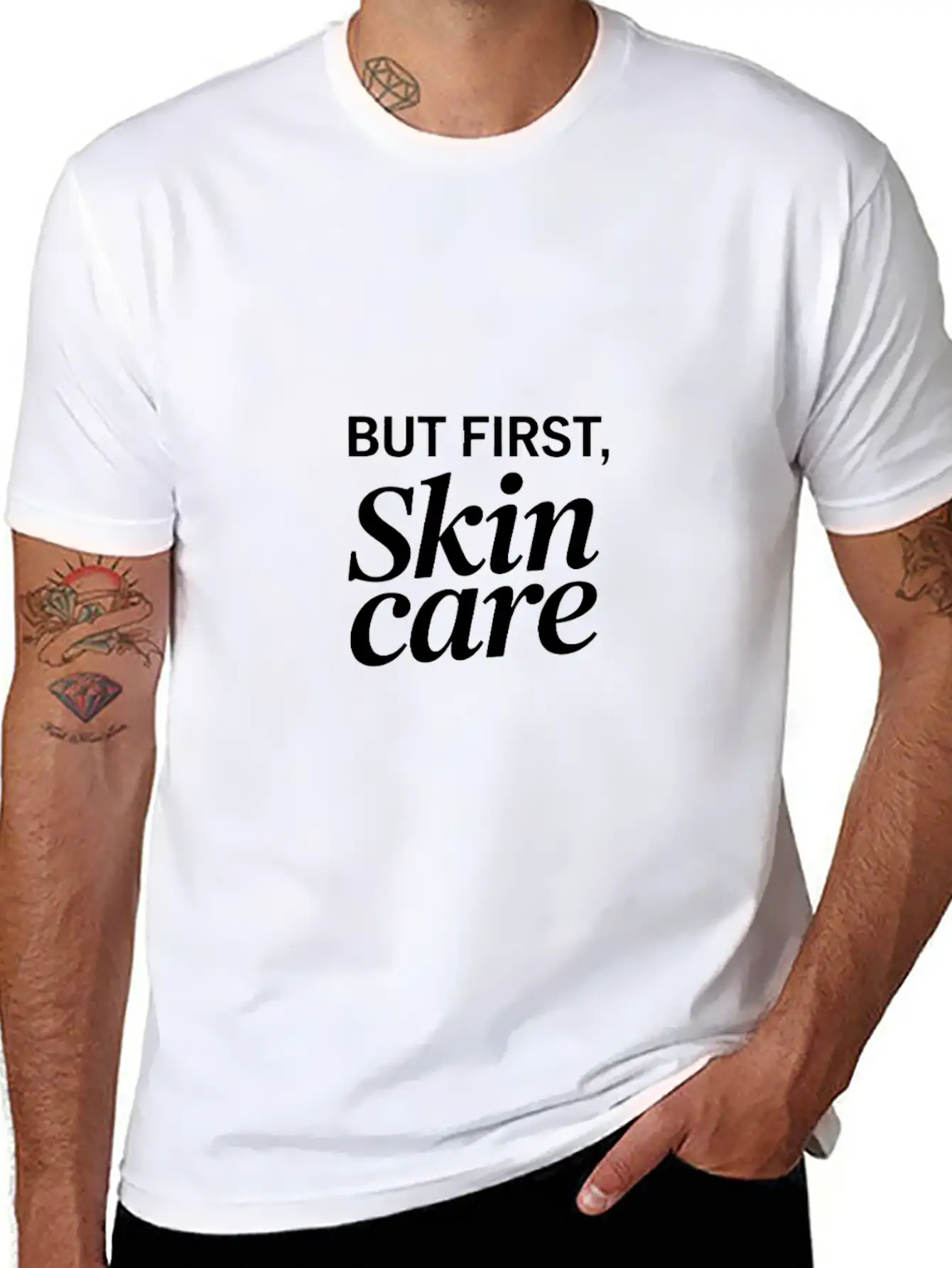 But First Skincare Skin Therapist Cosmetics Lightweight Cotton T-Shirt – Daily Comfort Graphic Shirt