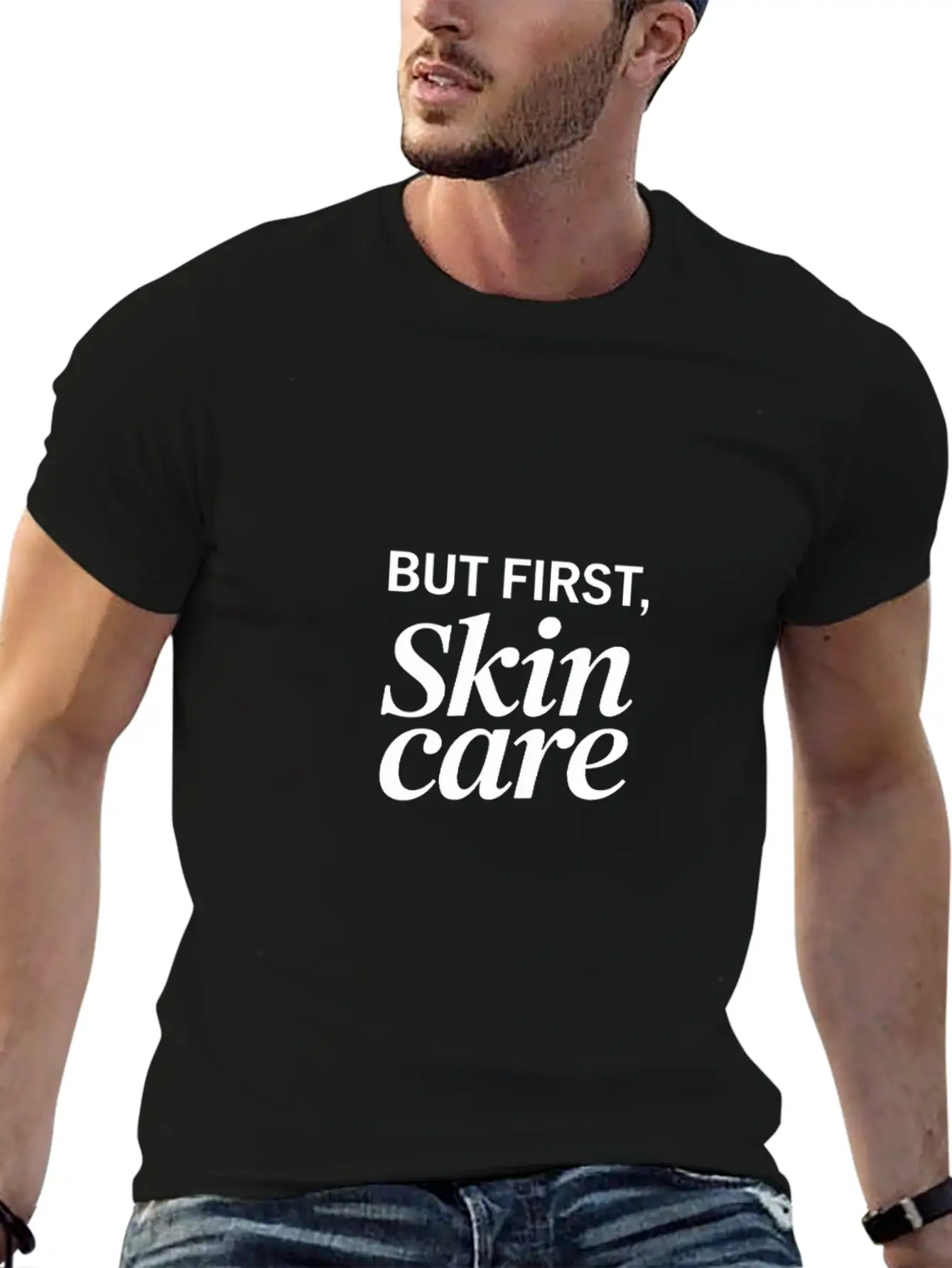 But First Skincare Skin Therapist Cosmetics Lightweight Cotton T-Shirt – Daily Comfort Graphic Shirt