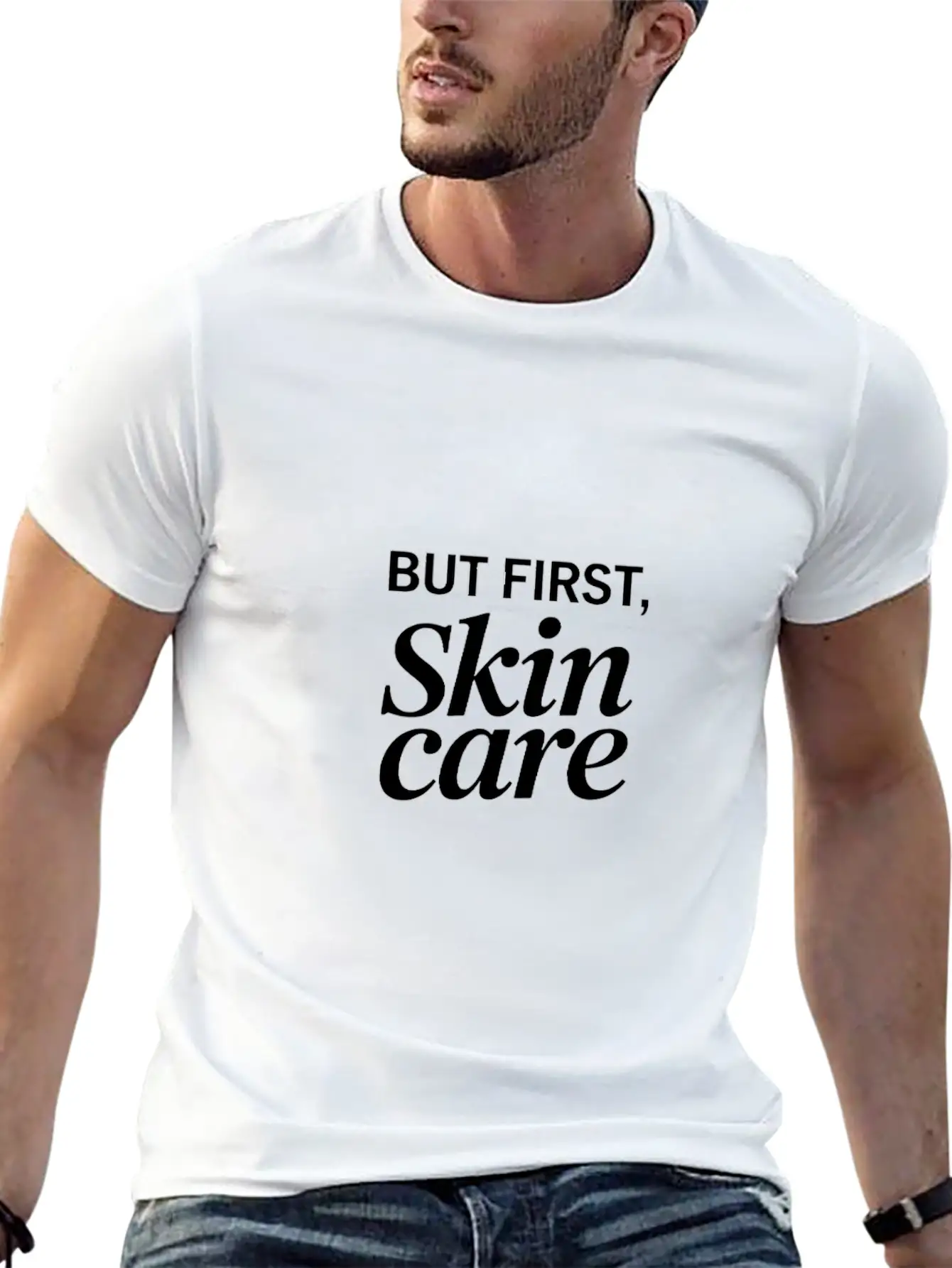 But First Skincare Skin Therapist Cosmetics Lightweight Cotton T-Shirt – Daily Comfort Graphic Shirt